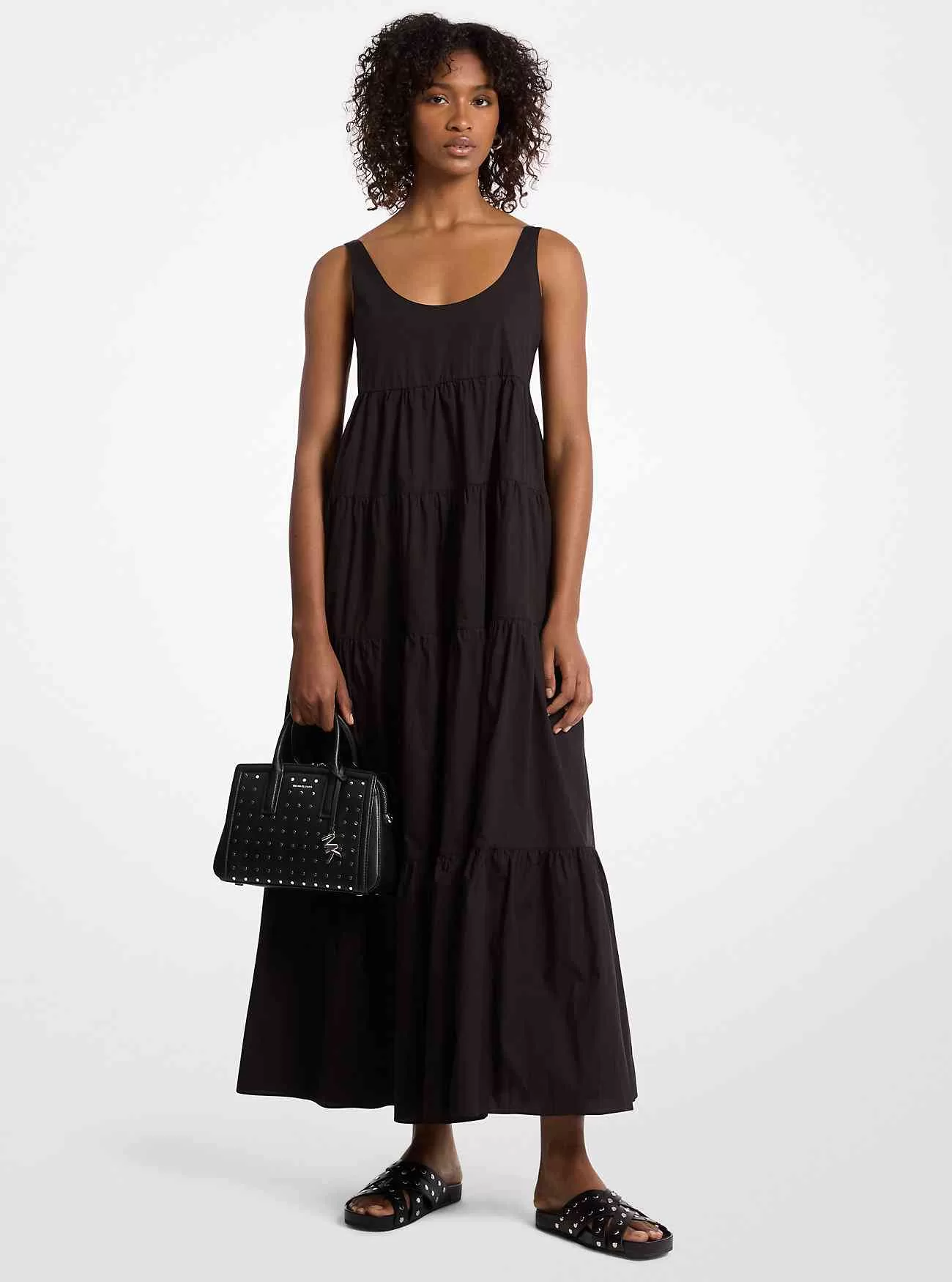 Abito a balze in cotone elasticizzato