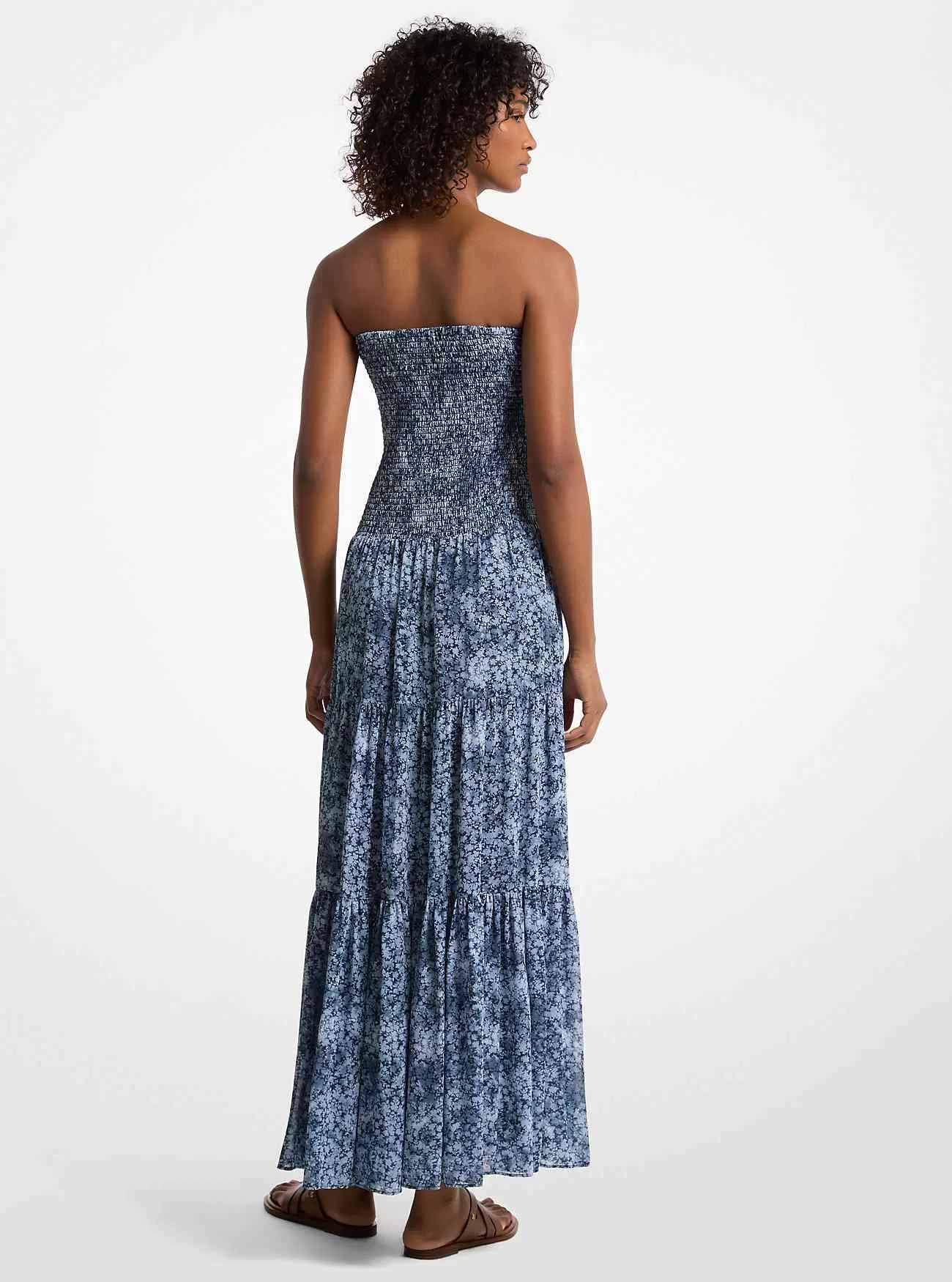 Abito a strati in georgette con stampa floreale