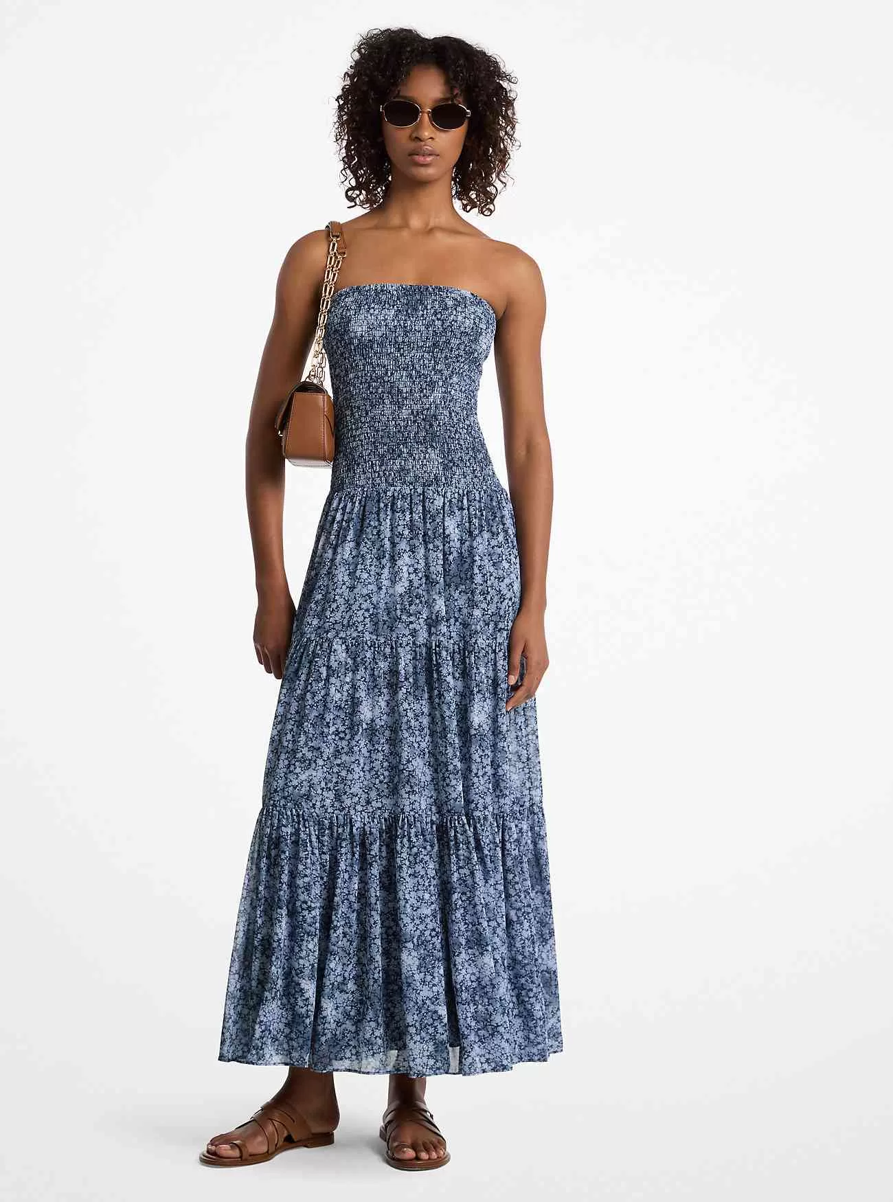 Abito a strati in georgette con stampa floreale