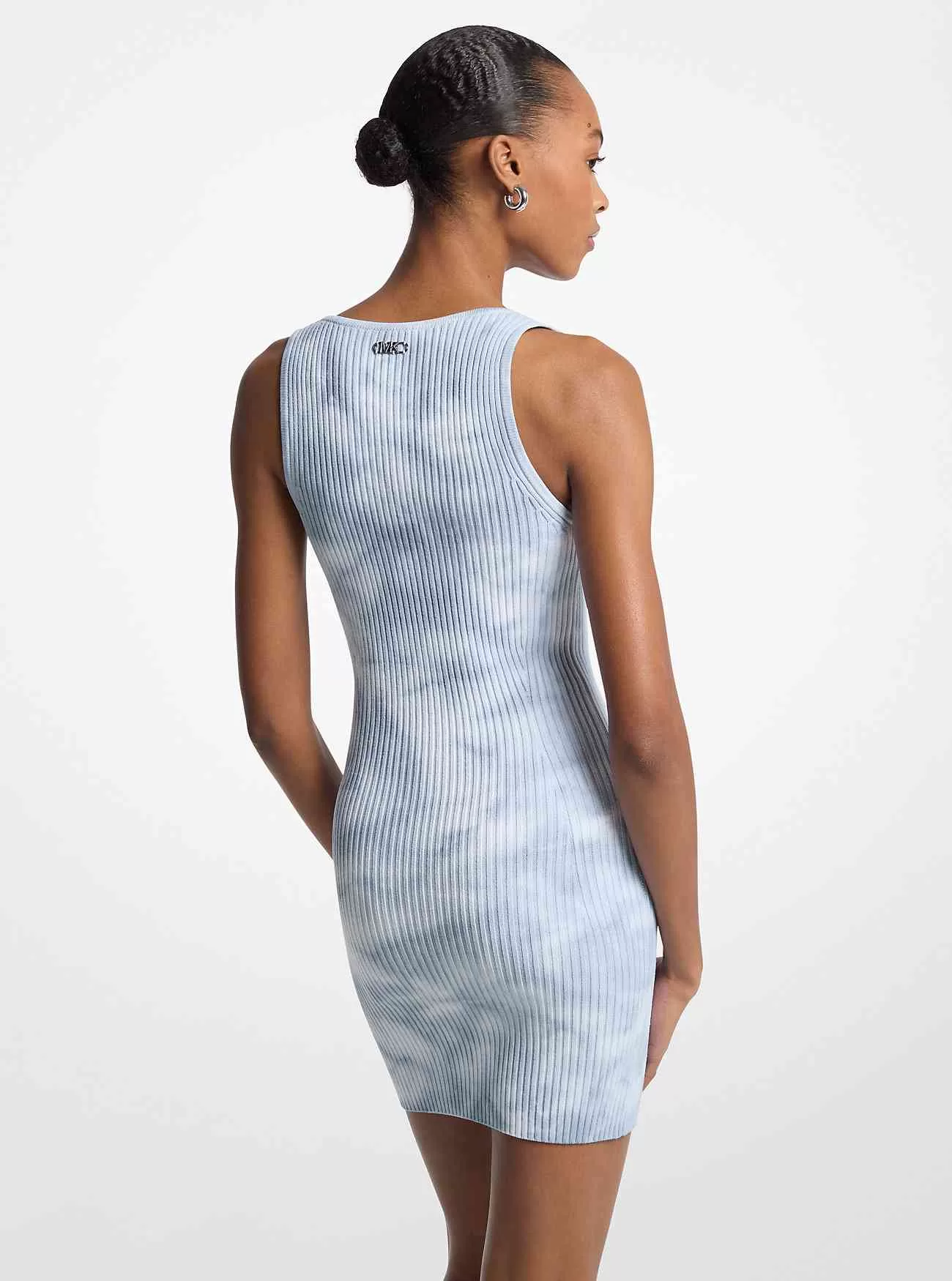 Abito canotta tie-dye a coste