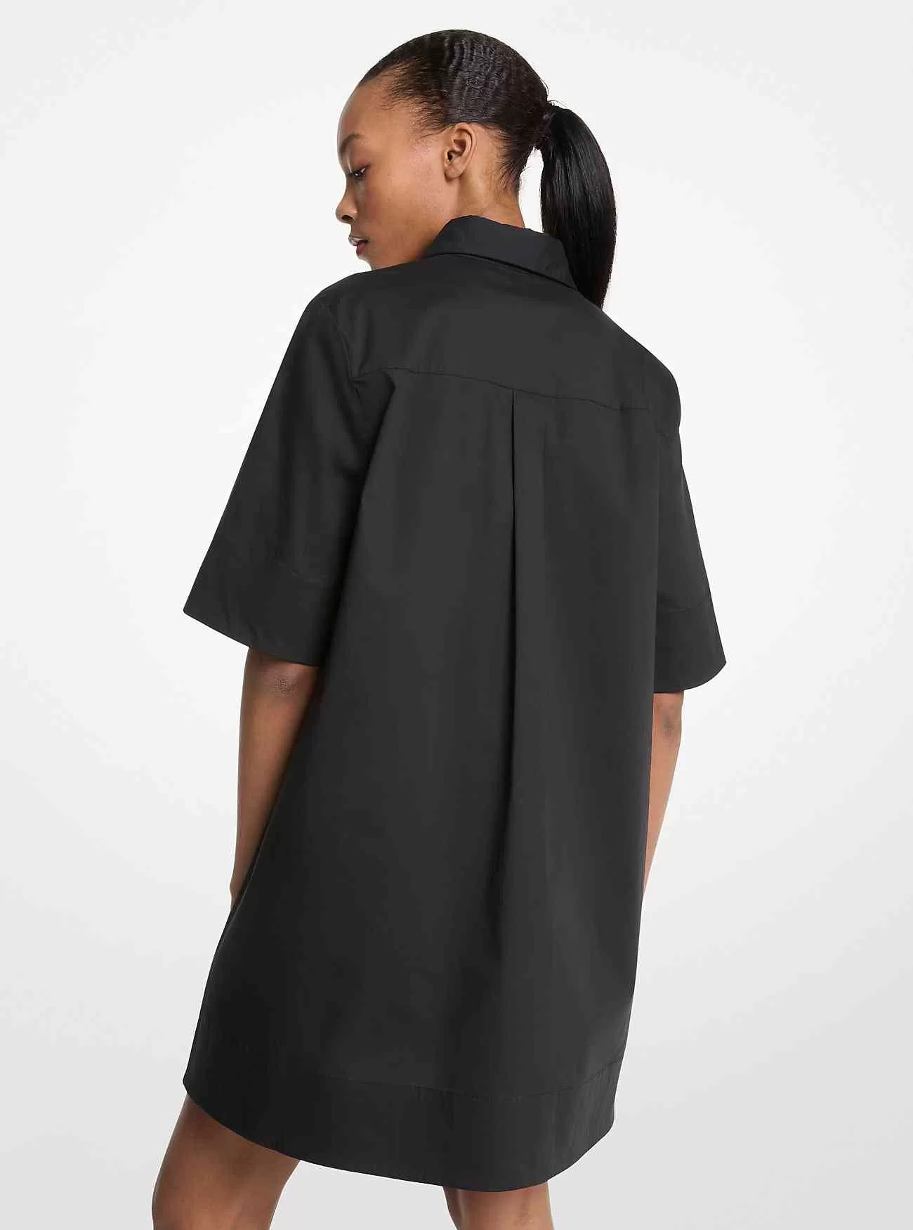 Abito chemisier in popeline di cotone stretch