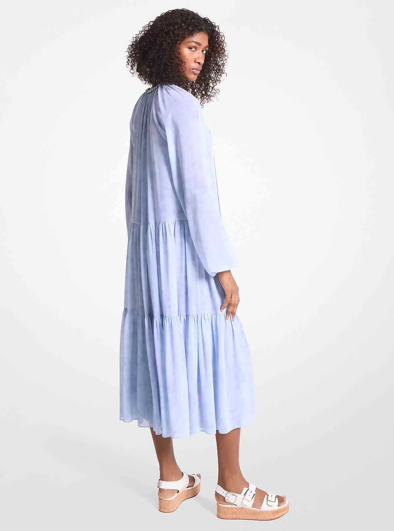 Abito in georgette stampata decorata