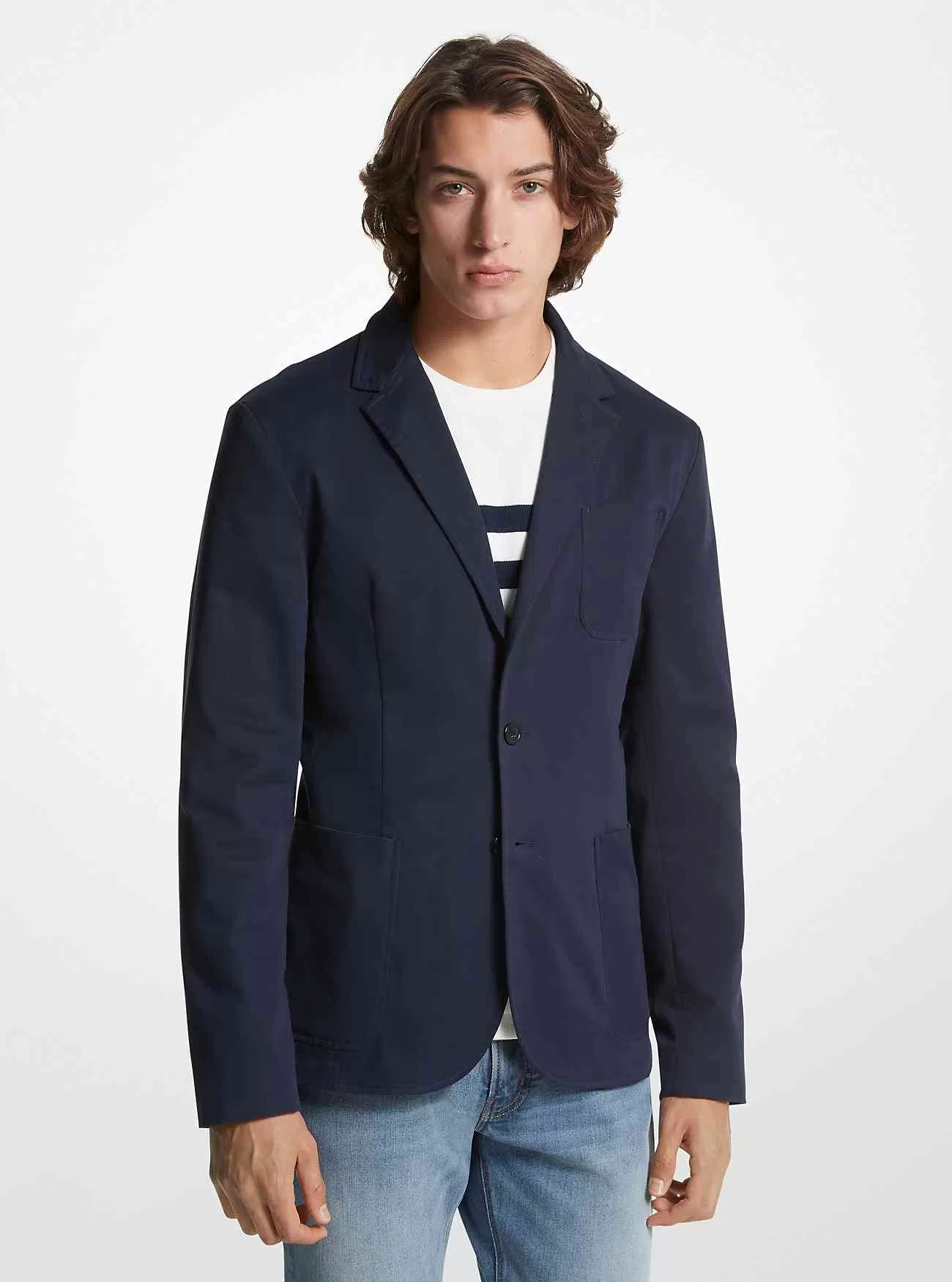 Blazer in twill di cotone elasticizzato