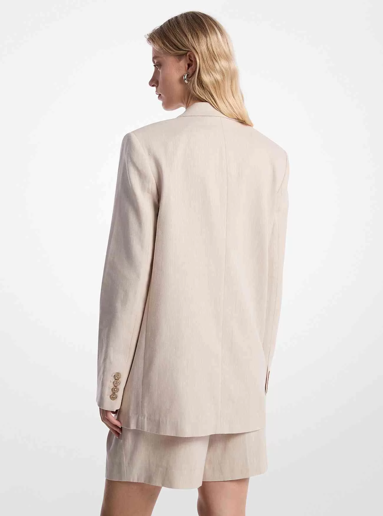 Blazer in twill di lino e cotone