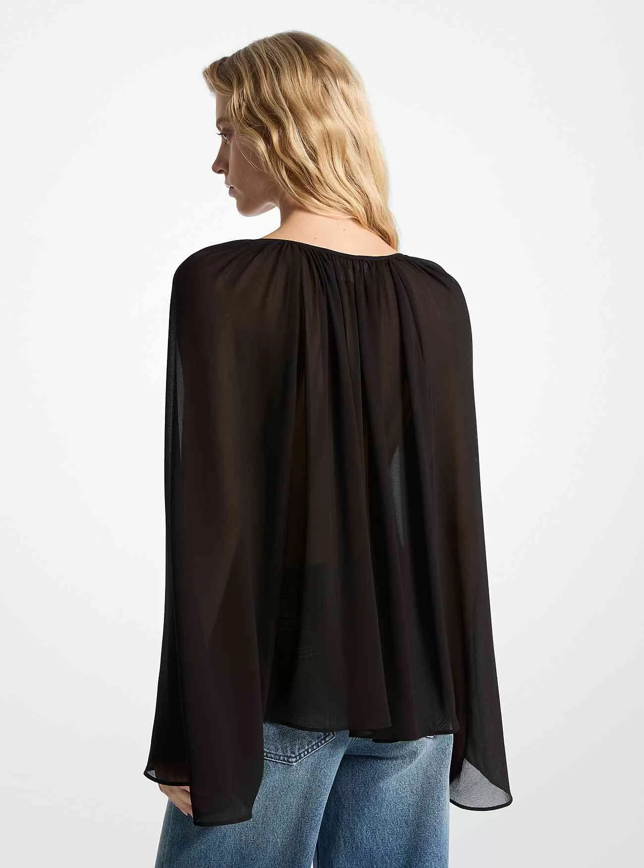 Blusa in georgette con scollo a V