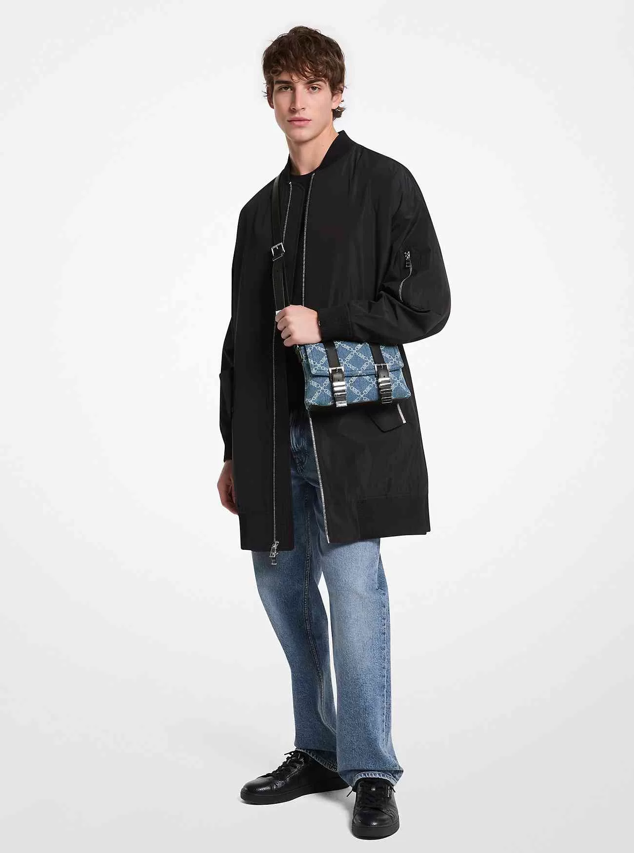 Borsa a tracolla Darrington Mini Empire Diamond Jacquard in denim Borsa a tracolla Darrington Mini Empire Diamond Jacquard in denim