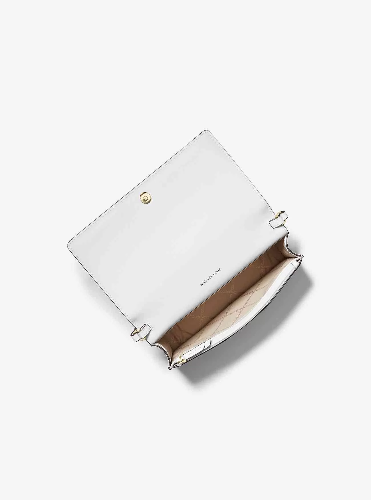 Borsa a tracolla Jet Set media in pelle martellata con patta frontale