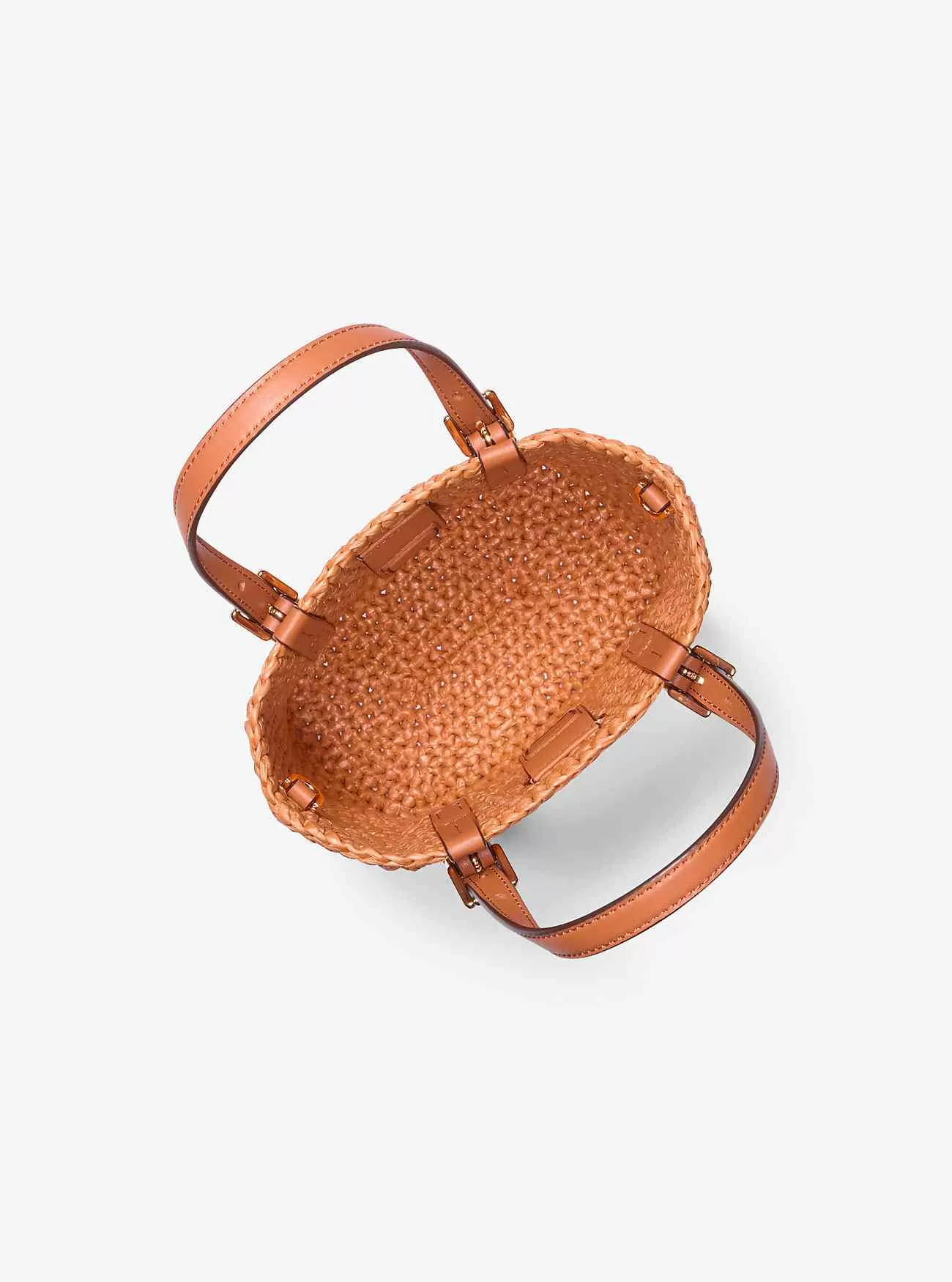 Borsa a tracolla Quinn extra piccola in paglia all’uncinetto