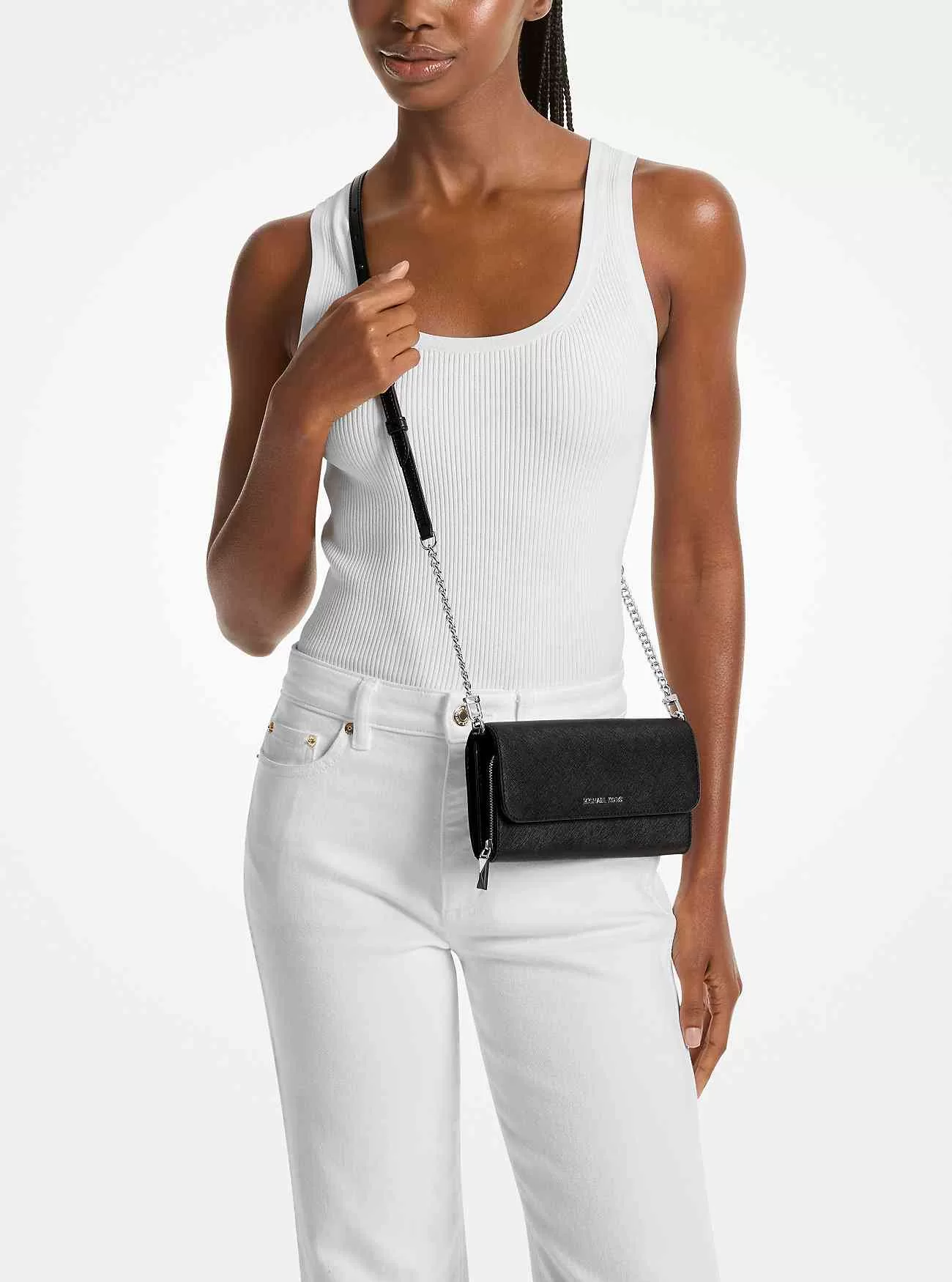 Borsa a tracolla convertibile 2 in 1 Jet Set grande in pelle Saffiano Borsa a tracolla convertibile 2 in 1 Jet Set grande in pelle Saffiano