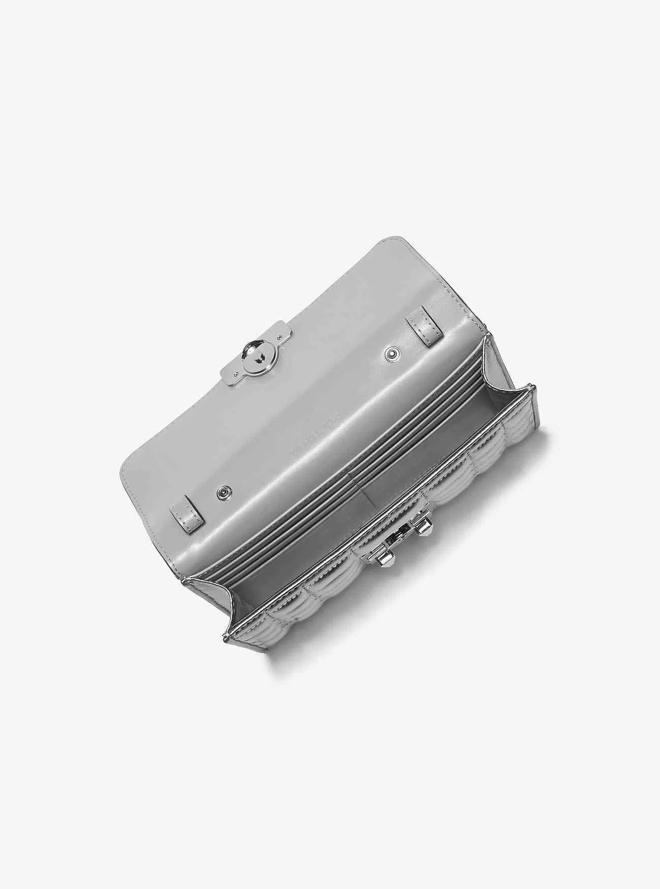 Borsa a tracolla convertibile Tribeca in pelle metallizzata