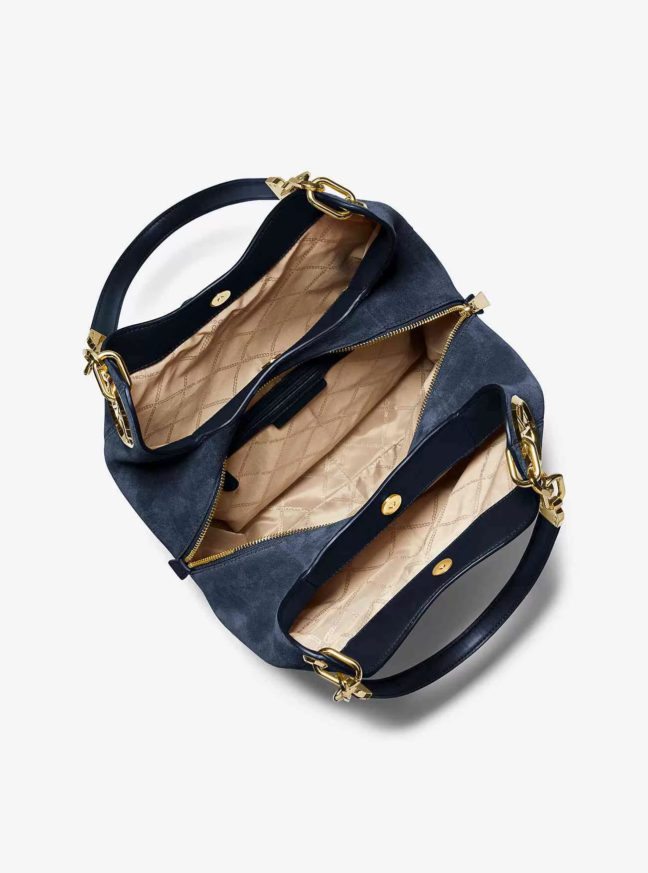 Borsa a tracolla grande Lillie in pelle scamosciata