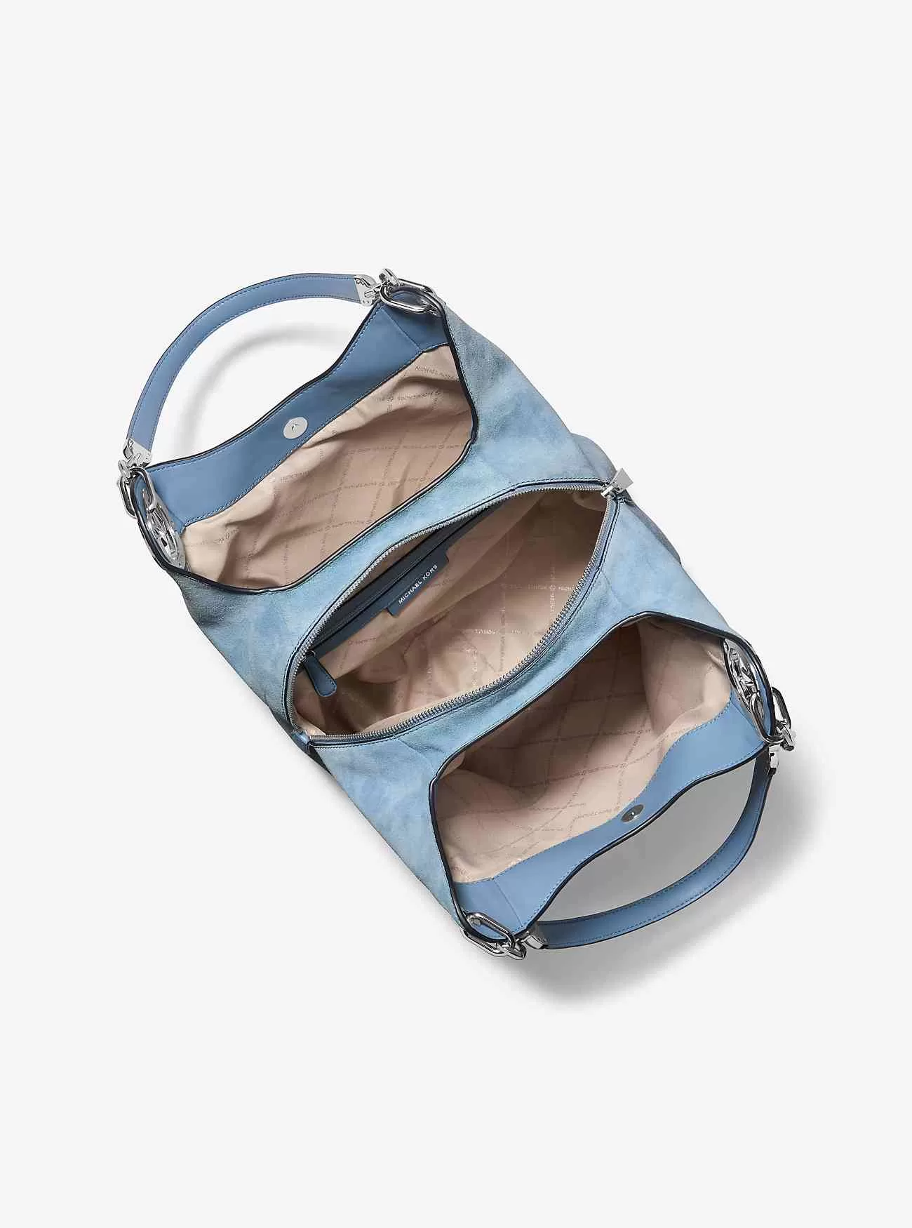 Borsa a tracolla grande Lillie in pelle scamosciata