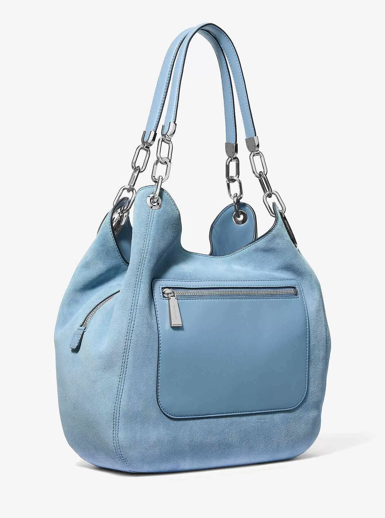 Borsa a tracolla grande Lillie in pelle scamosciata Borsa a tracolla grande Lillie in pelle scamosciata