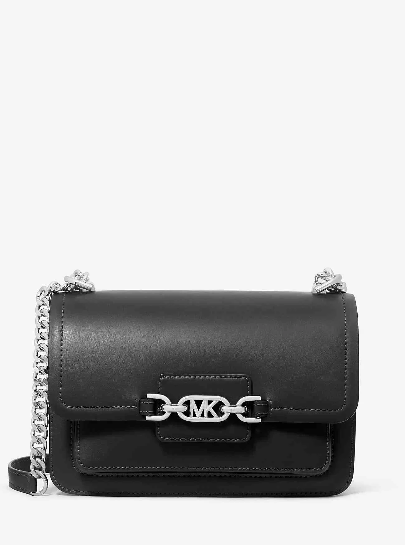 Borsa a tracolla grande in pelle Heather