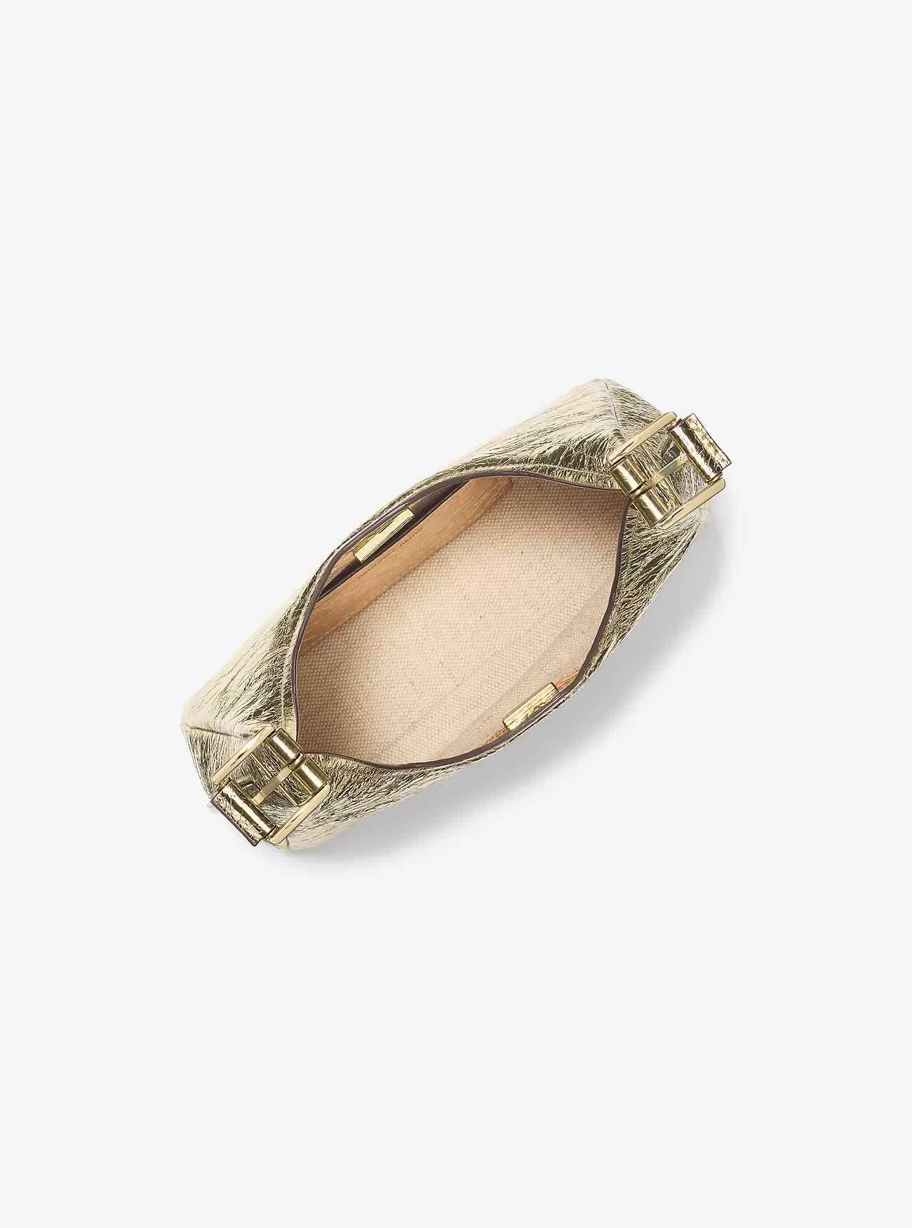 Borsa a tracolla hobo Nolita piccola in pelle craquelé metallizzata