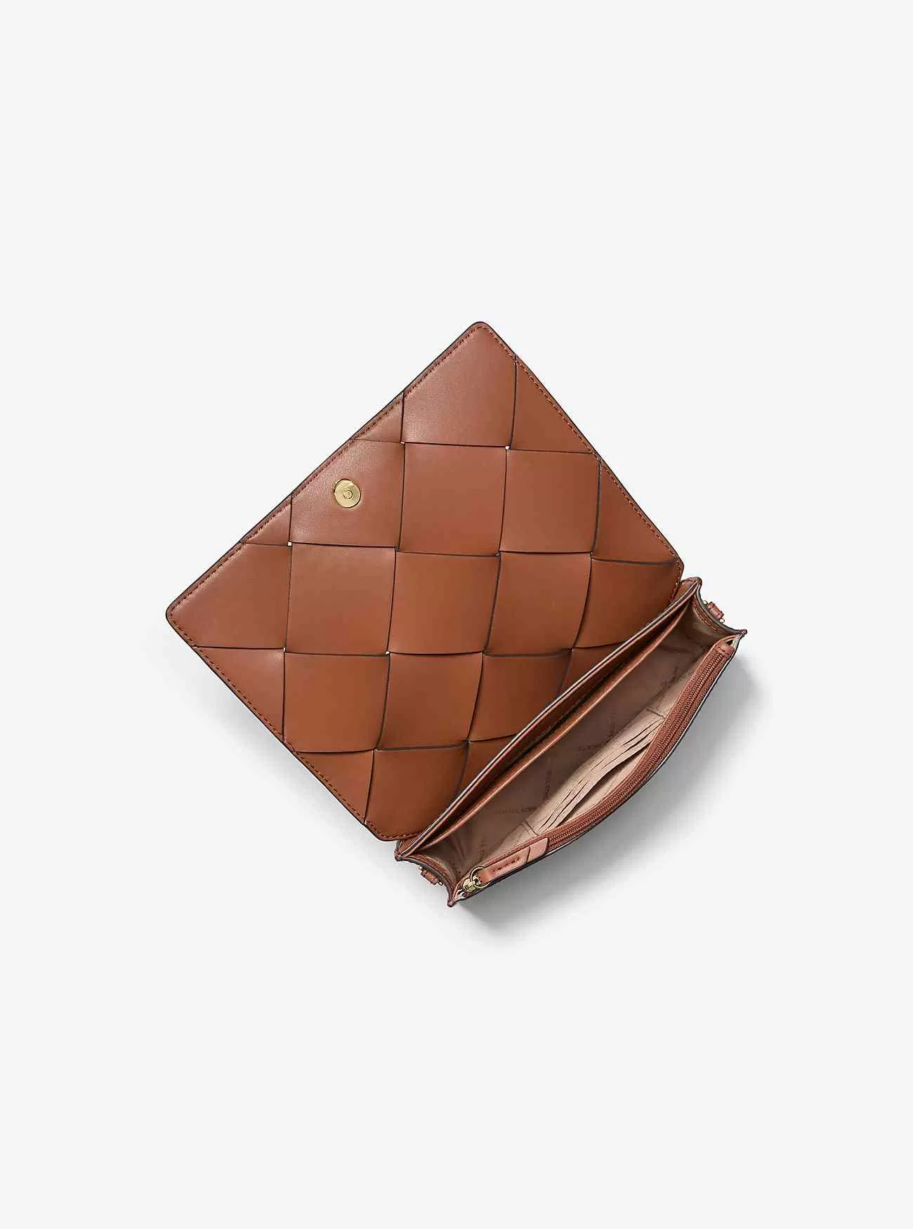 Borsa a tracolla media Jet Set in pelle intrecciata