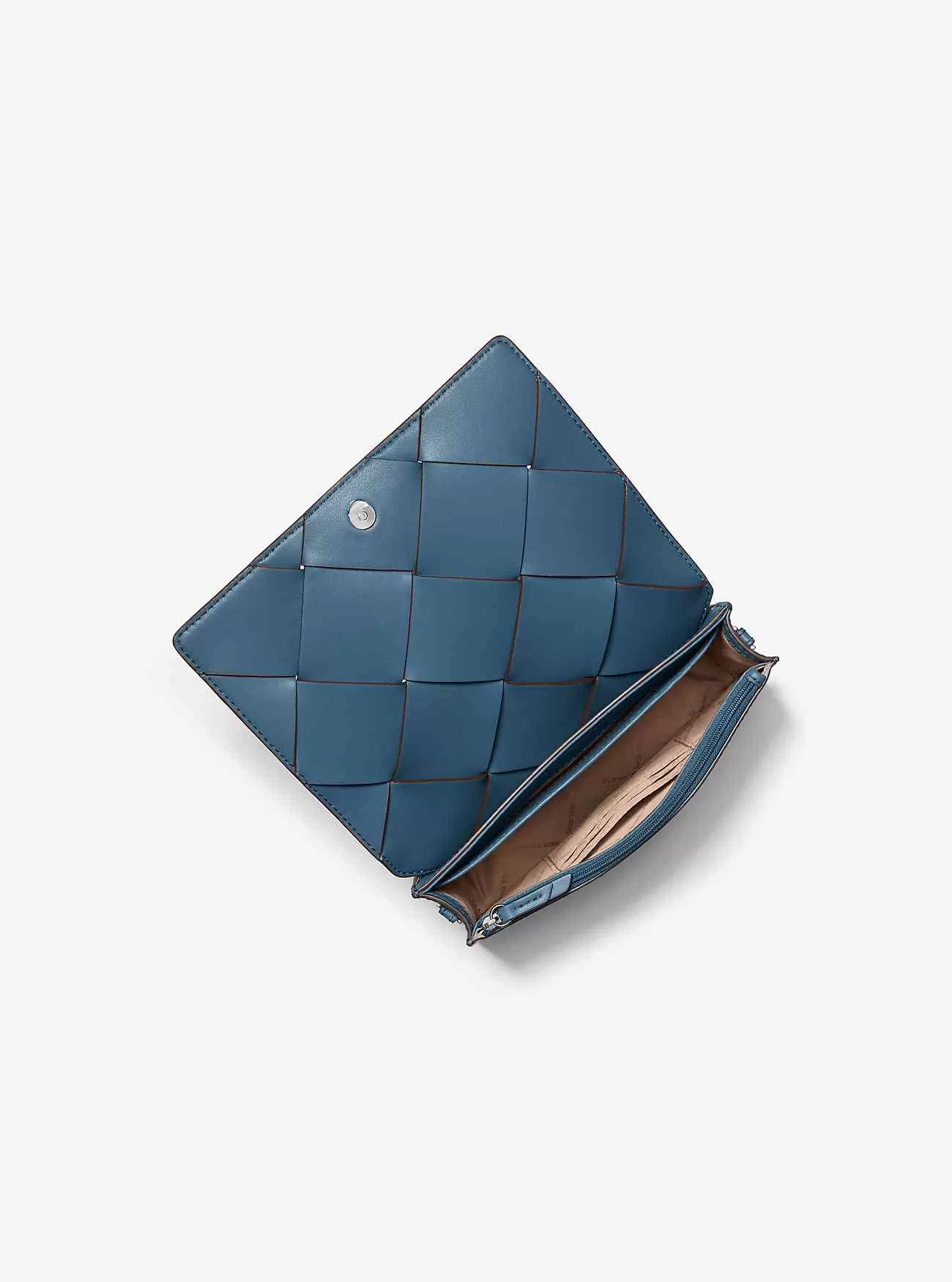 Borsa a tracolla media Jet Set in pelle intrecciata