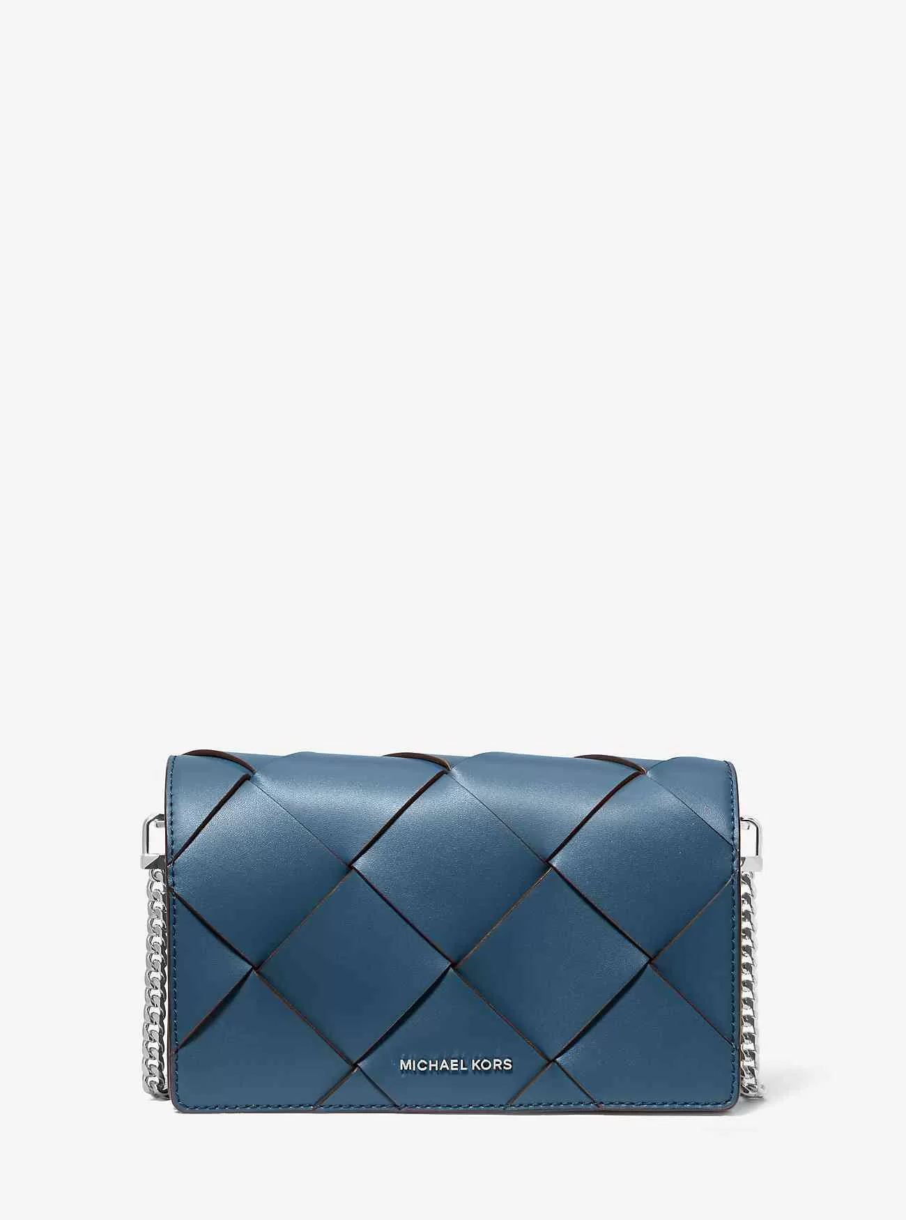 Borsa a tracolla media Jet Set in pelle intrecciata