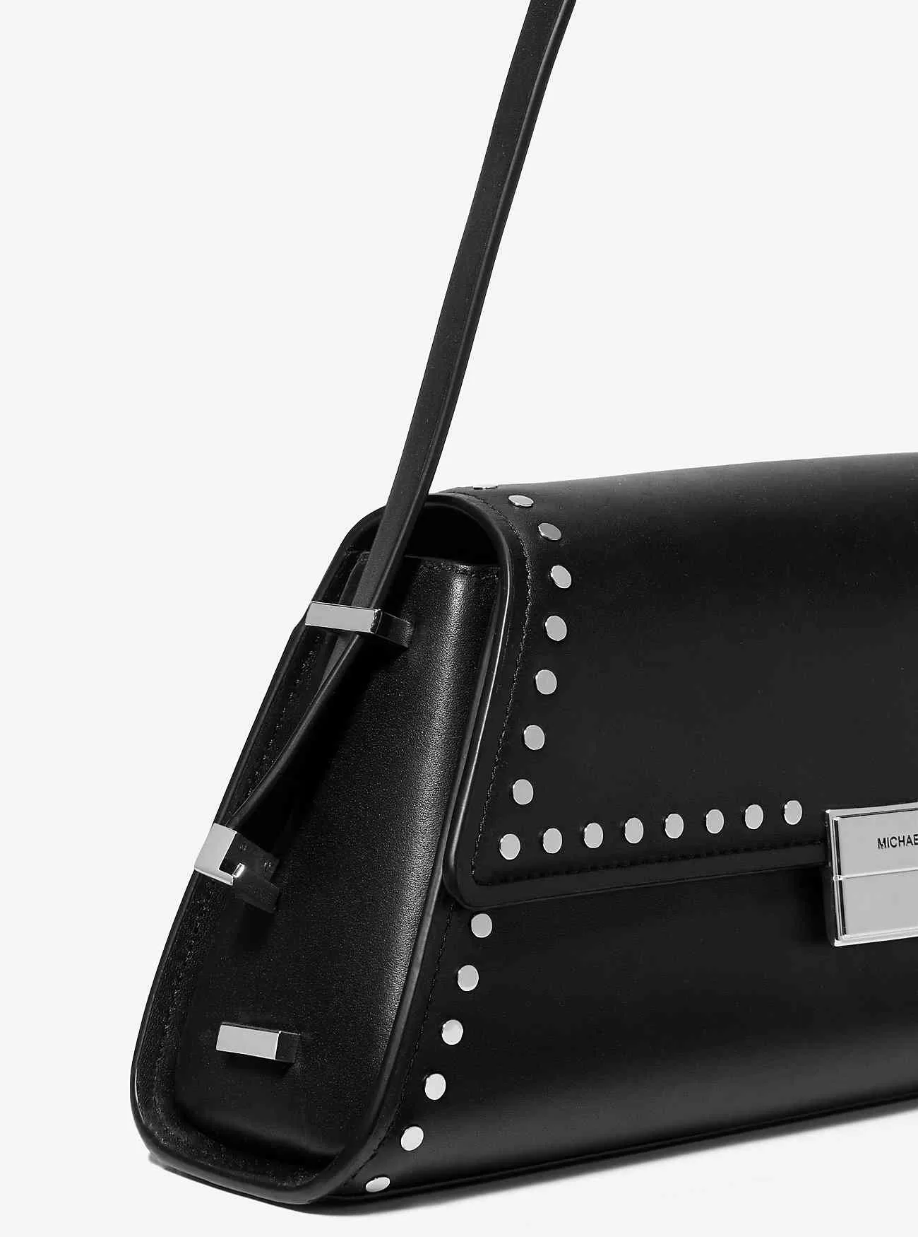 Borsa a tracolla media Ludlow in pelle con borchie Borsa a tracolla media Ludlow in pelle con borchie