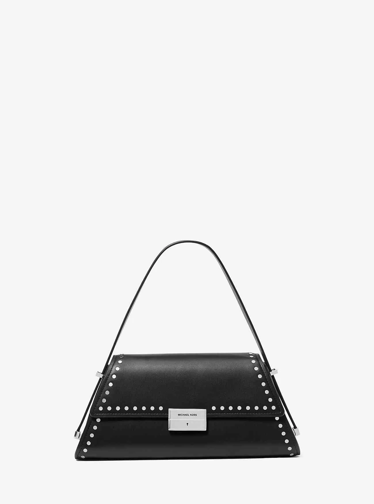 Borsa a tracolla media Ludlow in pelle con borchie