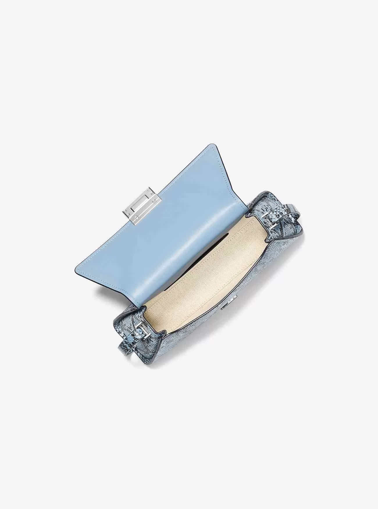 Borsa a tracolla media Ludlow in pelle goffrata serpente