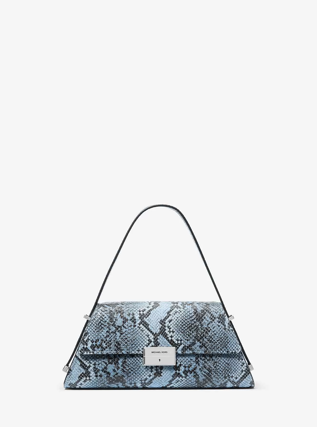 Borsa a tracolla media Ludlow in pelle goffrata serpente