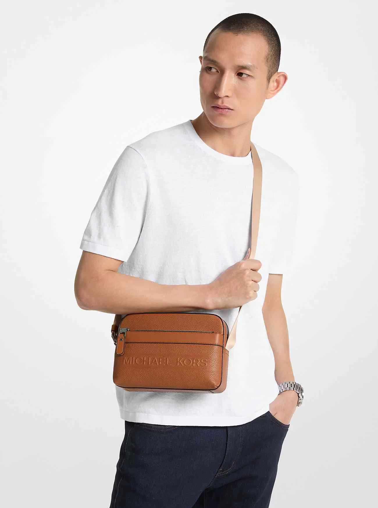 Borsa a tracolla utility in pelle martellata Hudson Borsa a tracolla utility in pelle martellata Hudson