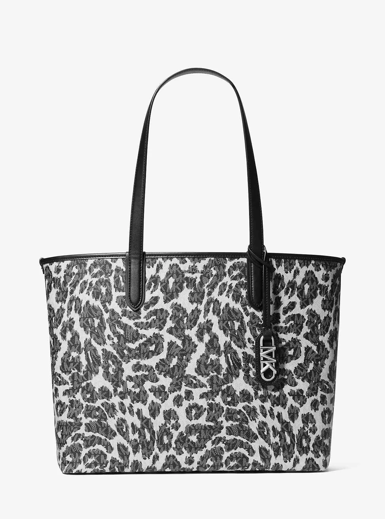Borsa tote Eliza extra large con logo leopardato
