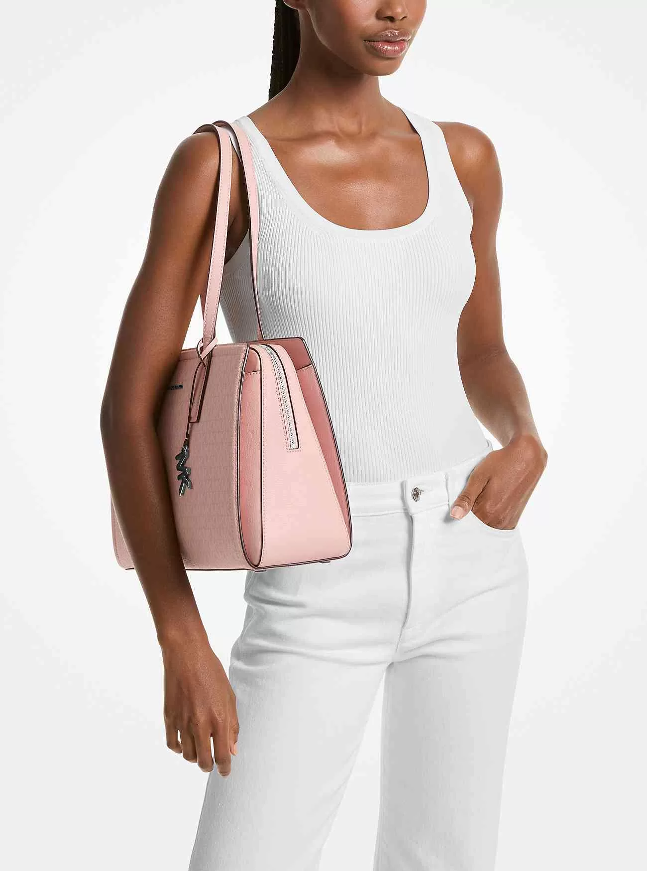 Borsa tote media Laila con logo firmato Borsa tote media Laila con logo firmato