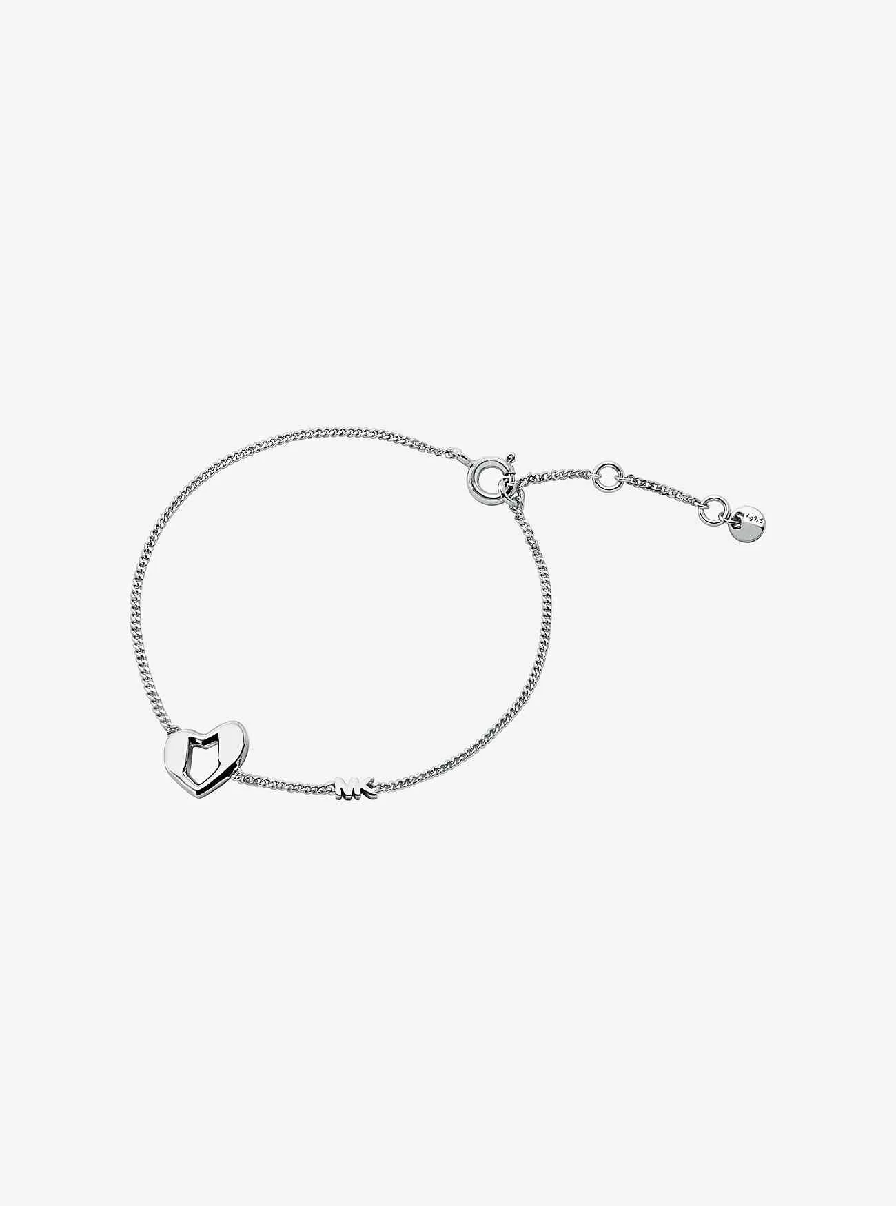 Bracciale a cuore in argento sterling placcato in metallo prezioso