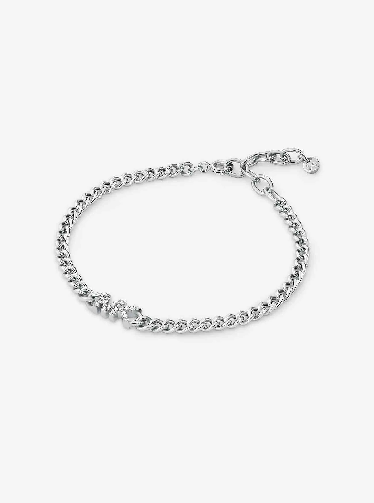 Bracciale a maglia barbazzale con logo in argento sterling placcato in metallo prezioso