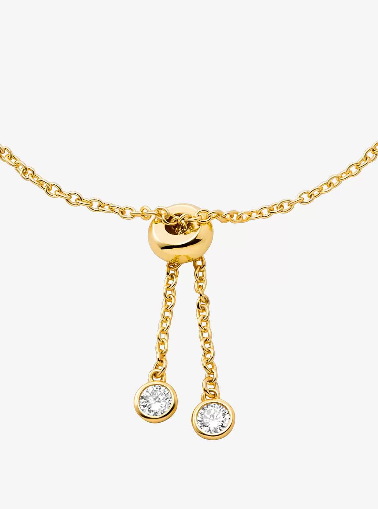 Bracciale con cursore con castone in argento sterling placcato in metallo prezioso