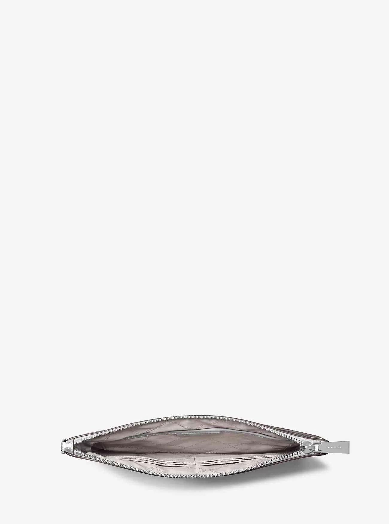 Bracciale grande in pelle martellata metallizzata