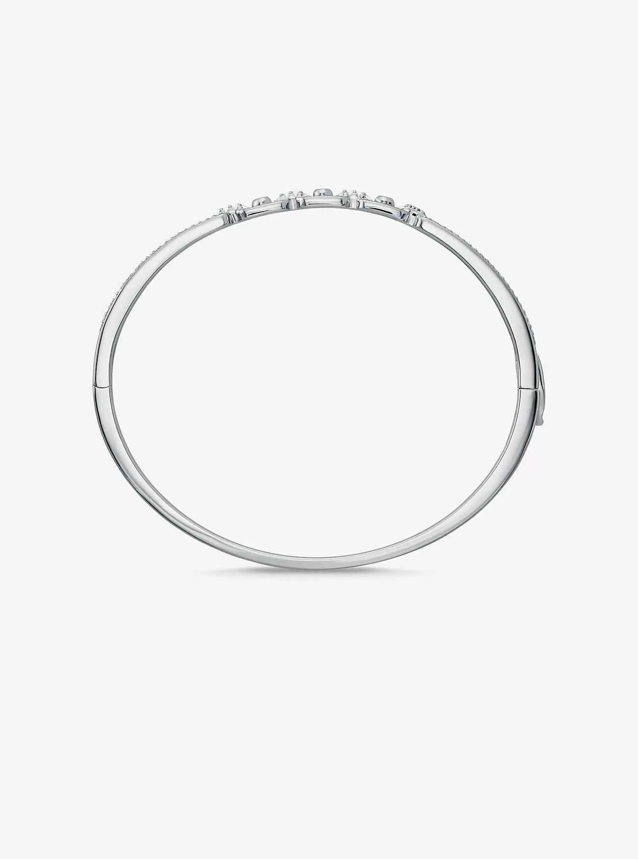 Bracciale rigido piccolo con pavé in argento sterling placcato in metallo prezioso Astor Link