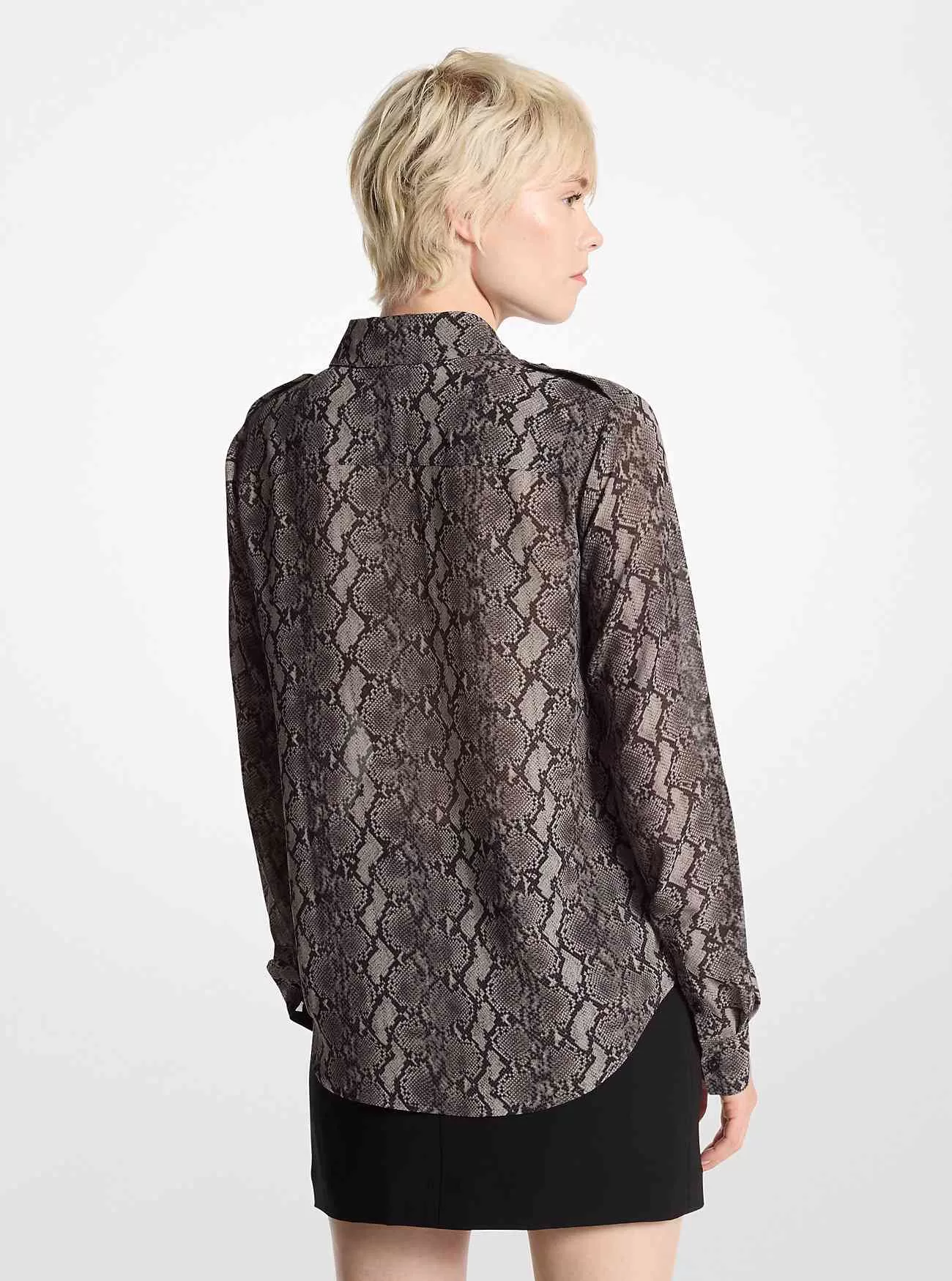 Camicetta in georgette con stampa serpente