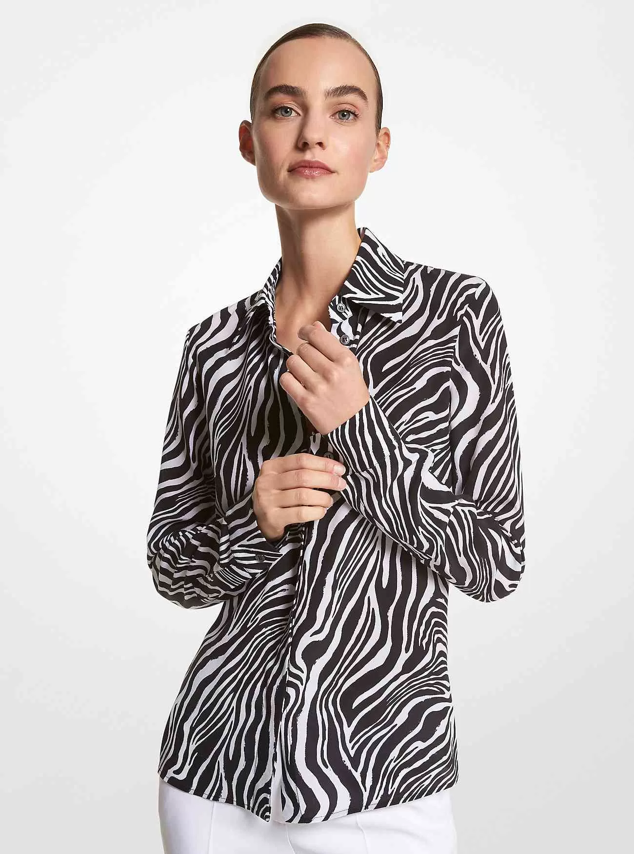 Camicia Hansen Zebra In Crepe De Chine Di Seta