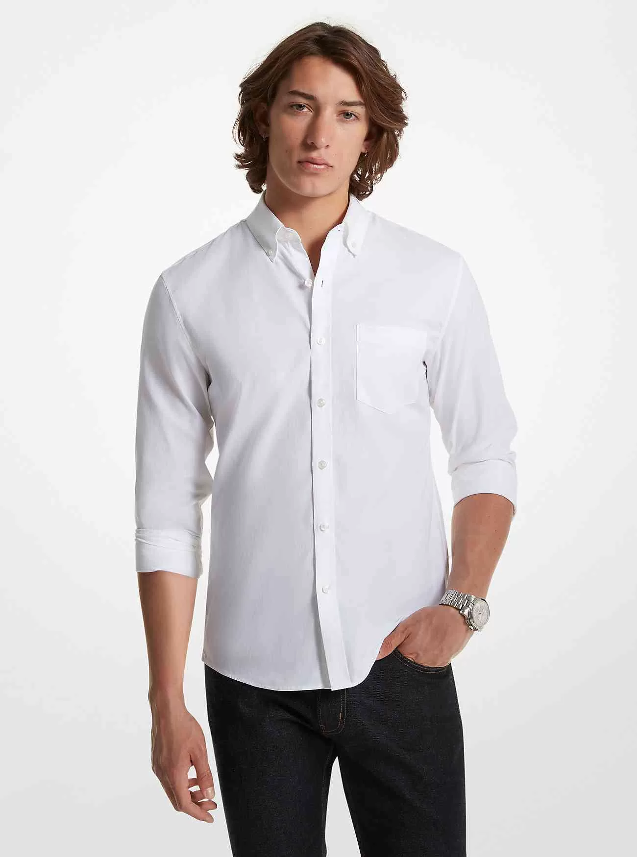 Camicia Oxford in cotone elasticizzato