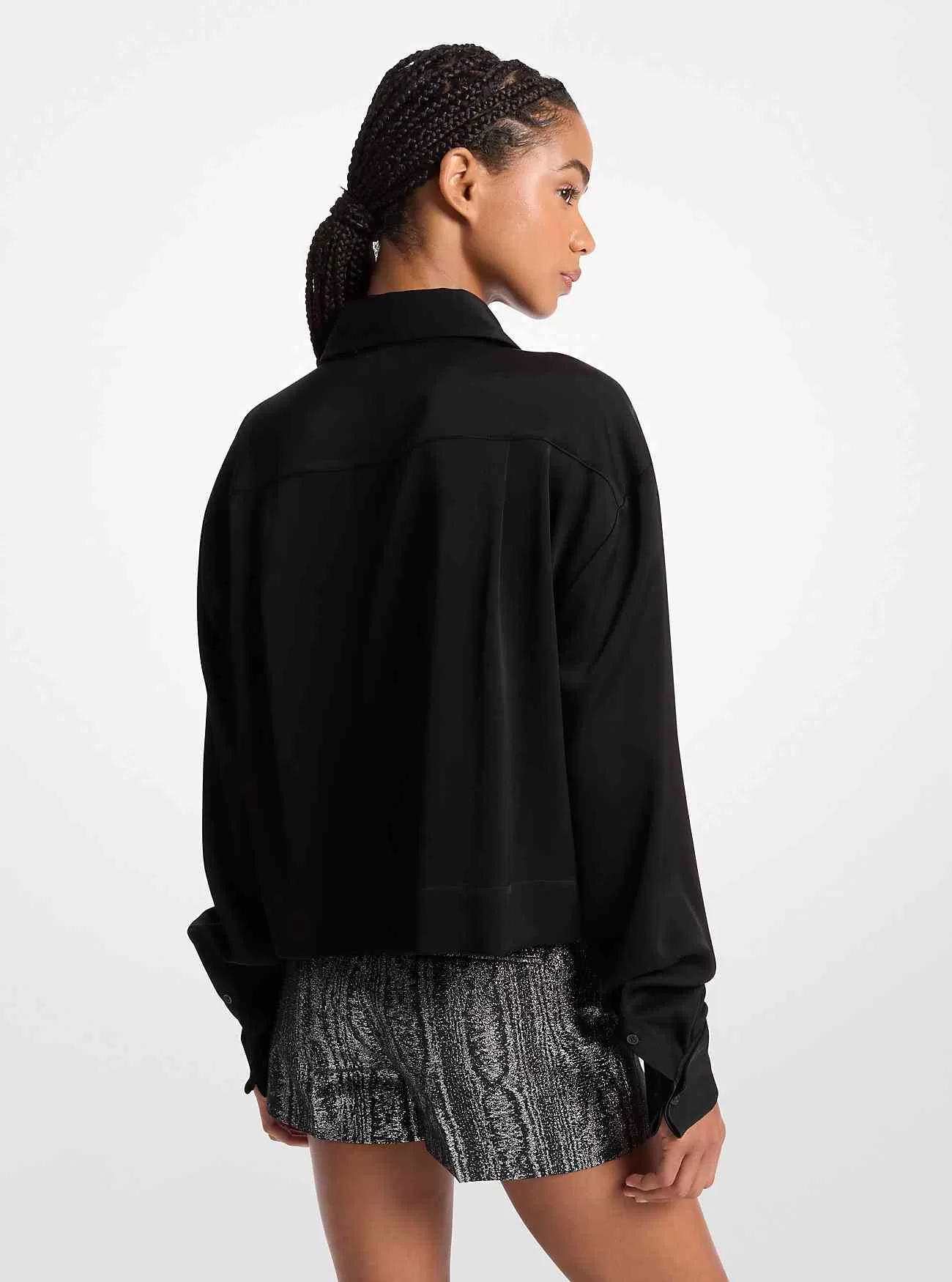 Camicia corta in raso