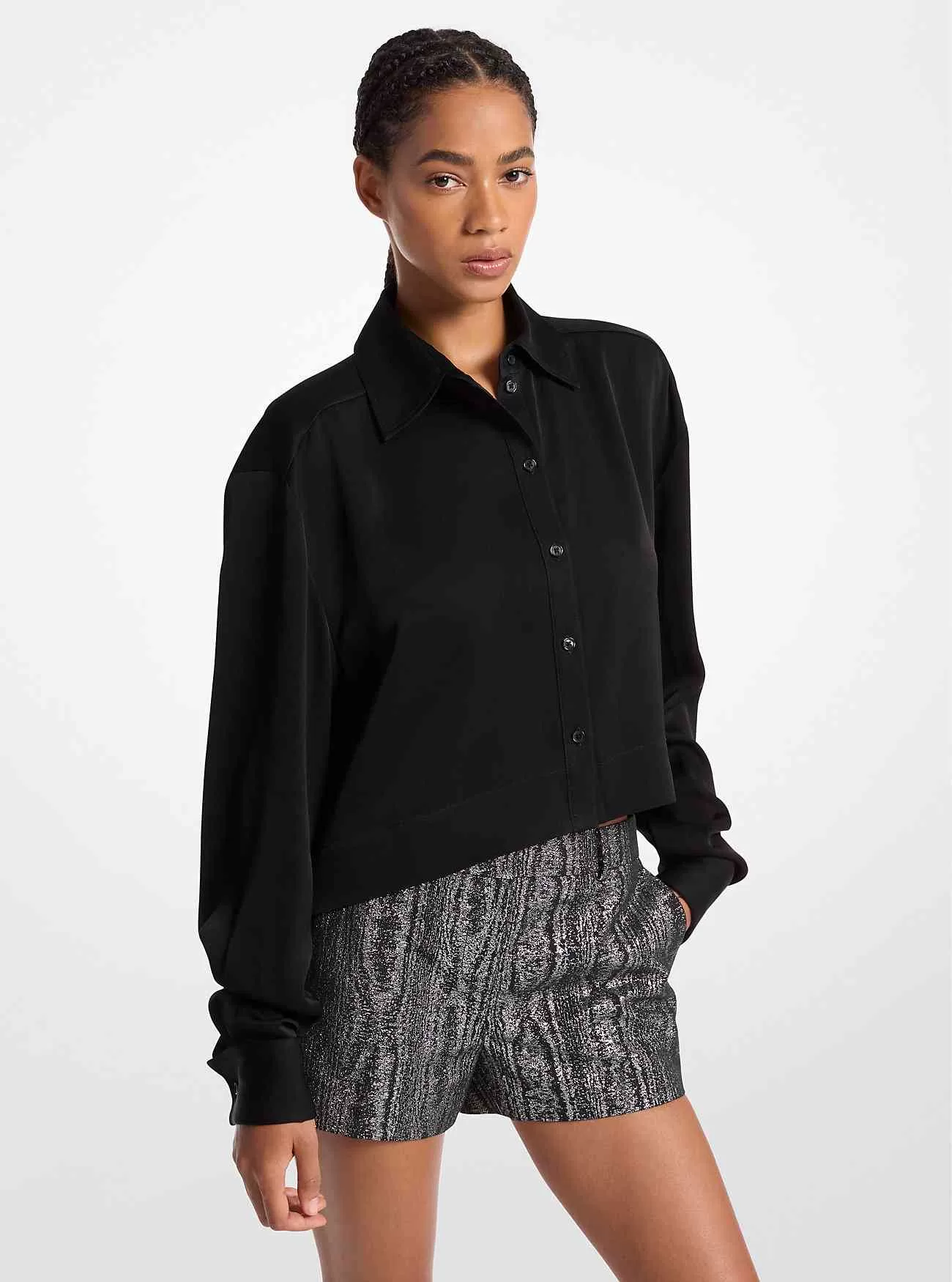 Camicia corta in raso