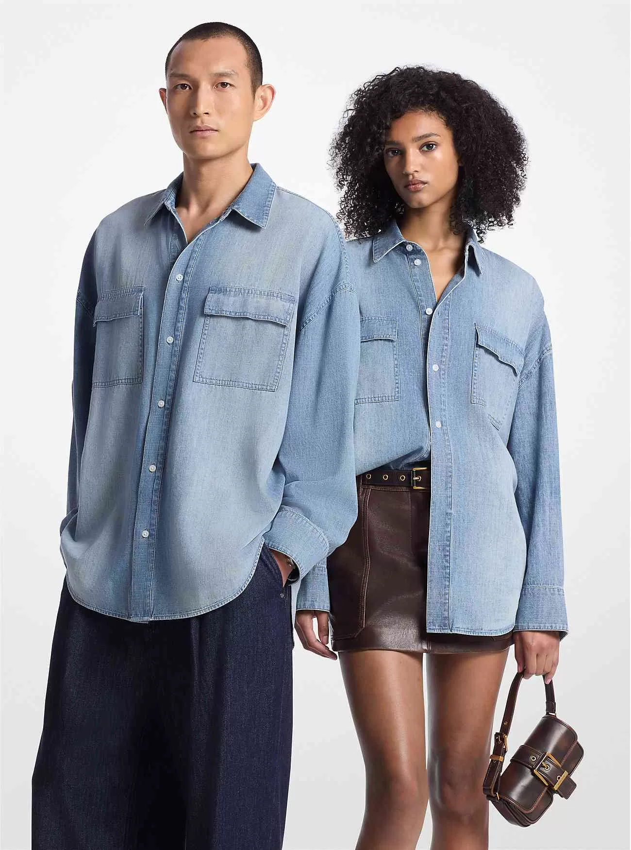 Camicia in chambray oversize