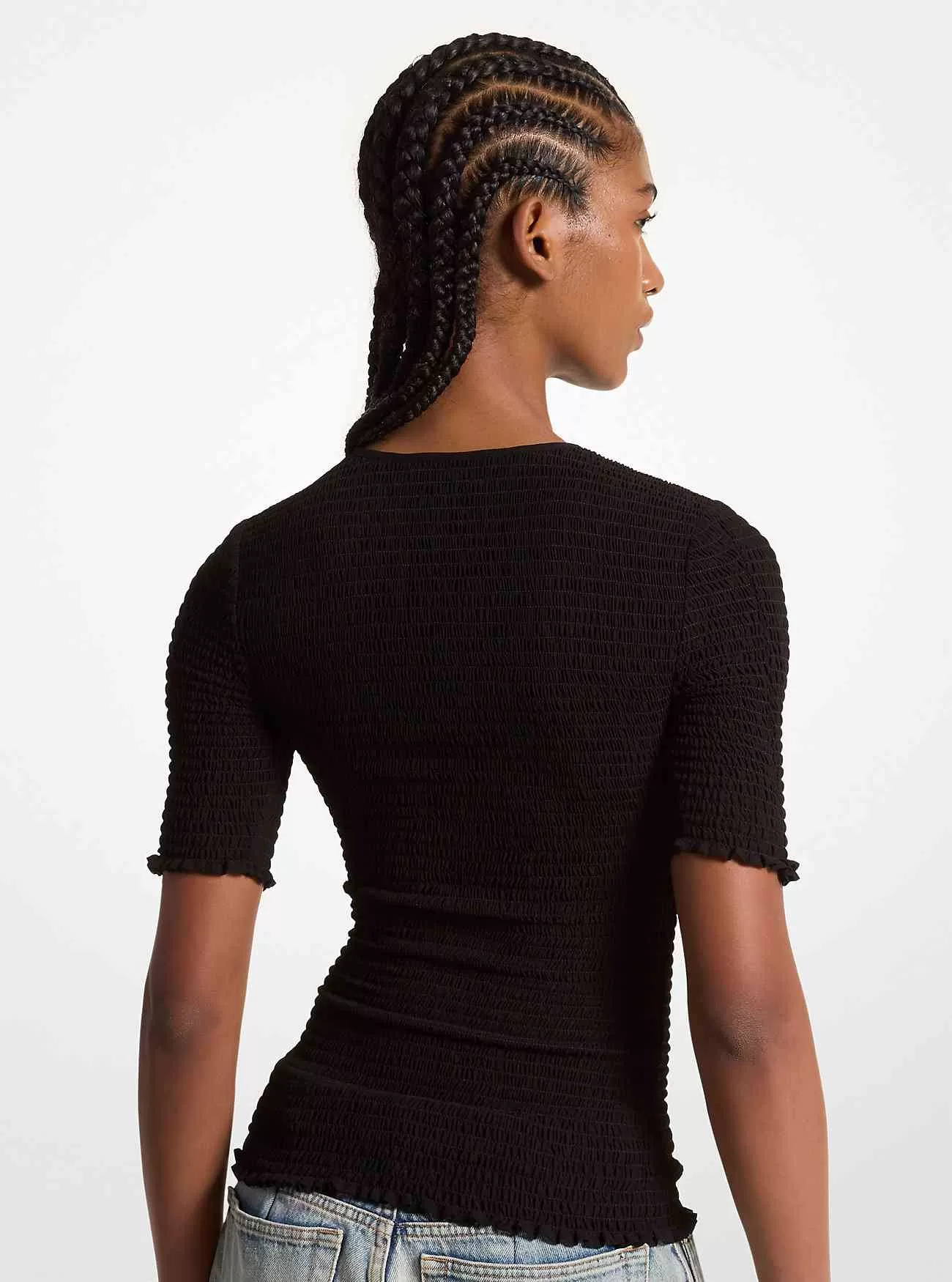 Camicia in georgette a punto smock