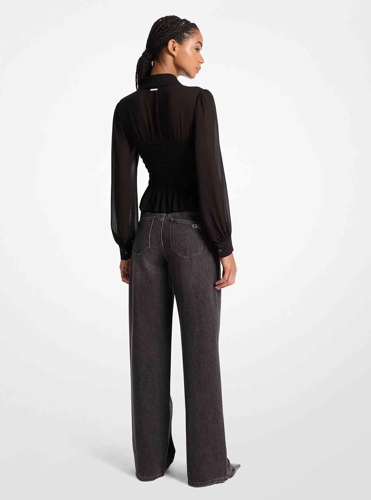 Camicia in georgette a punto smock