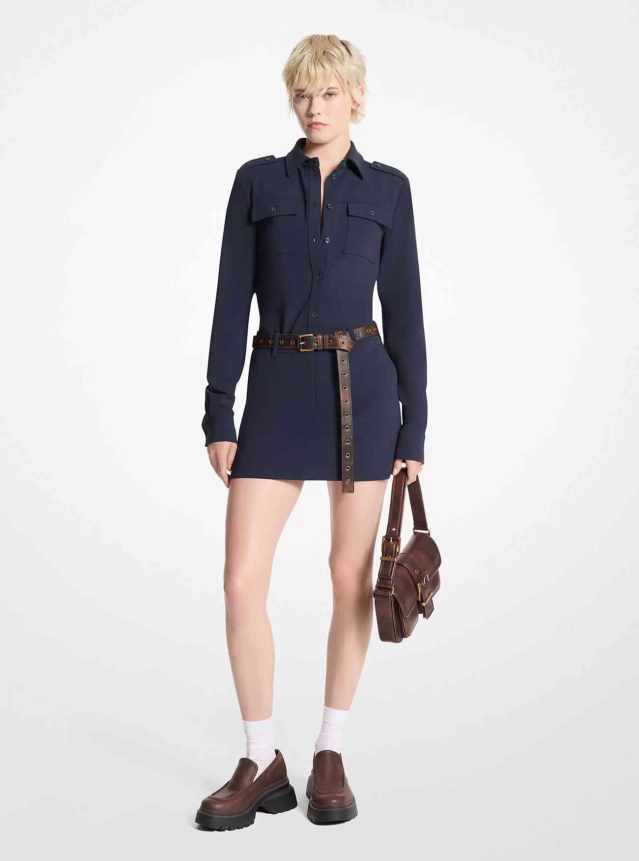 Camicia pratica in crêpe