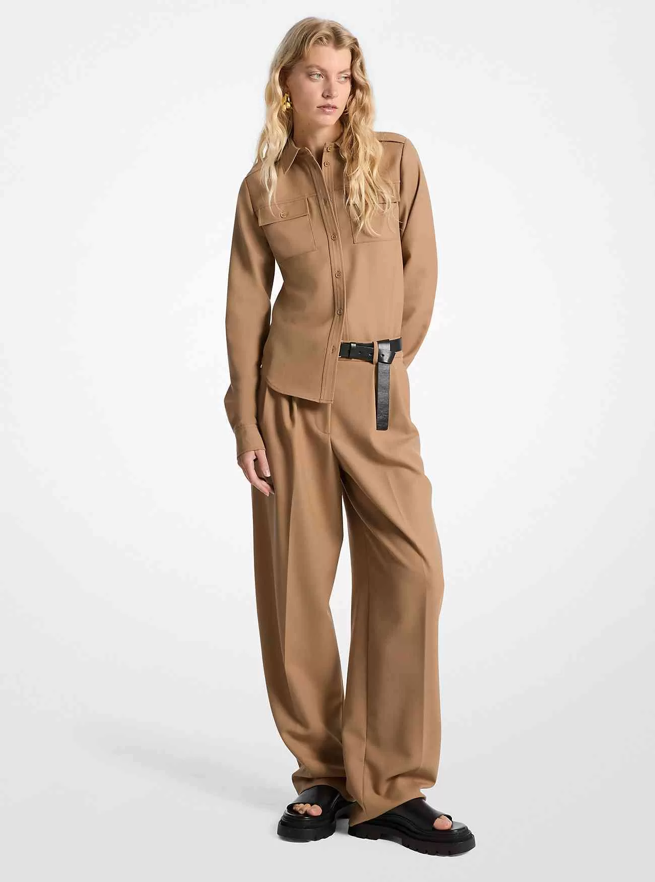 Camicia pratica in misto lana