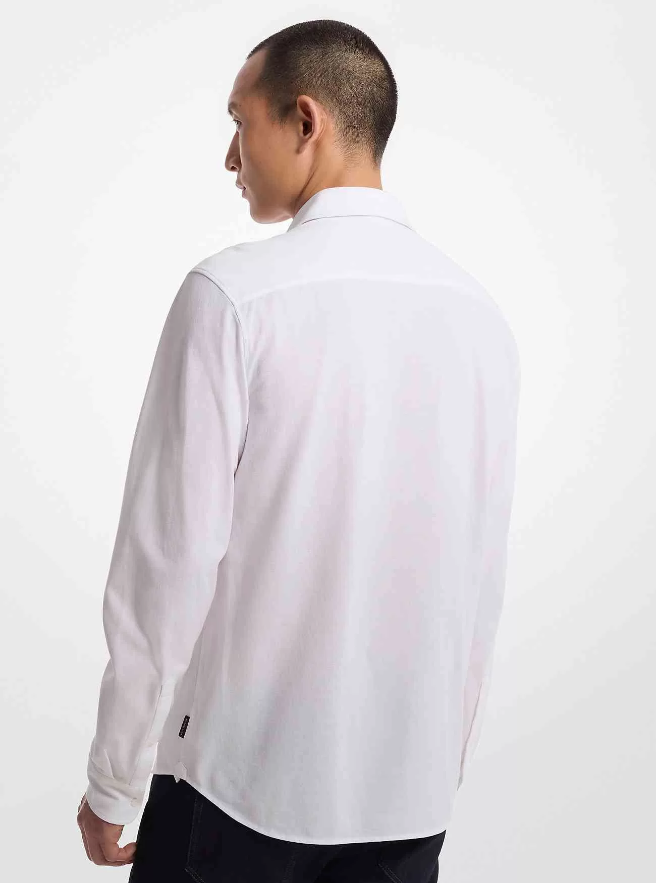 Camicia slim fit in piqué di cotone