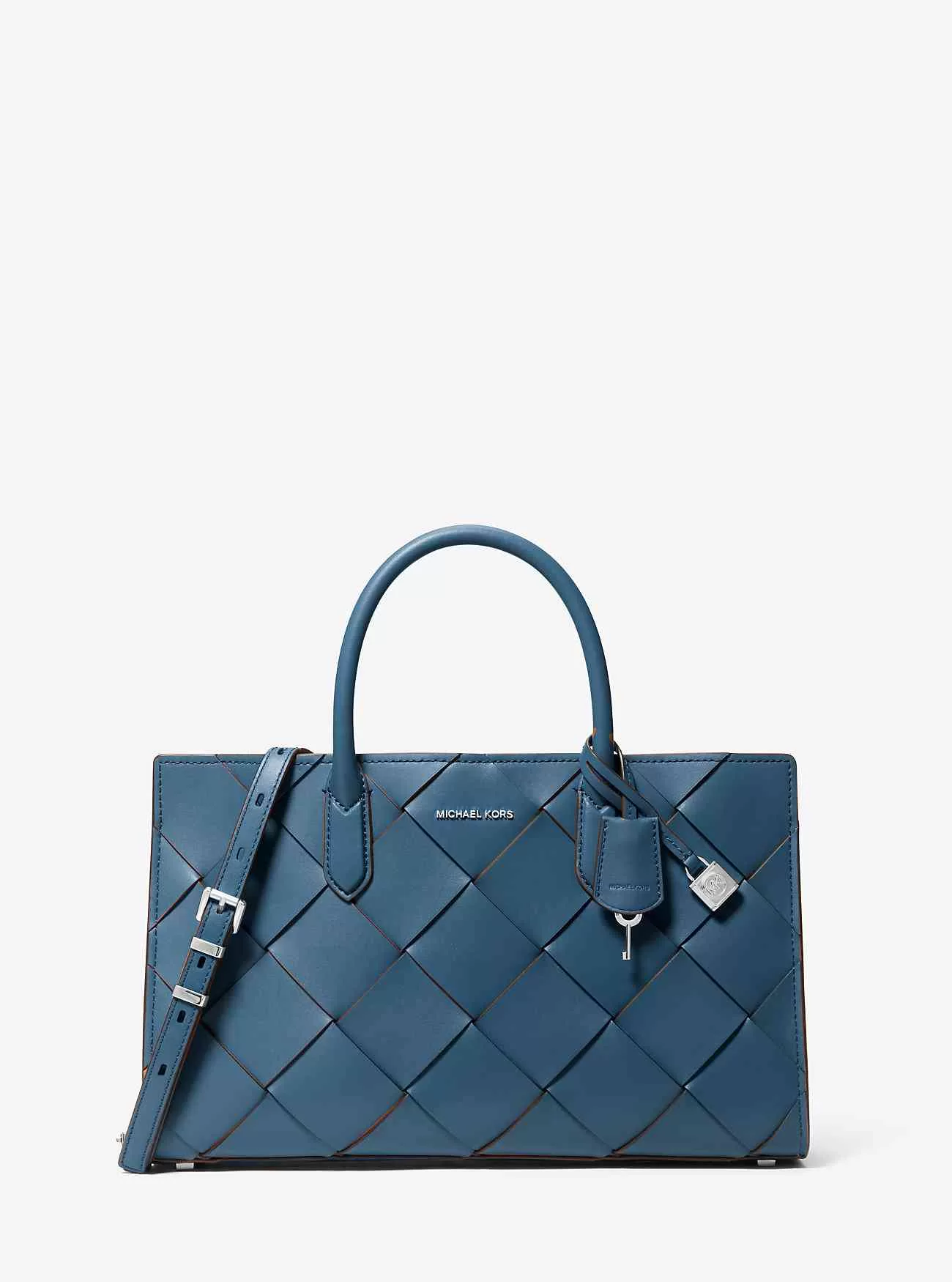 Cartella media in pelle intrecciata Scarlett