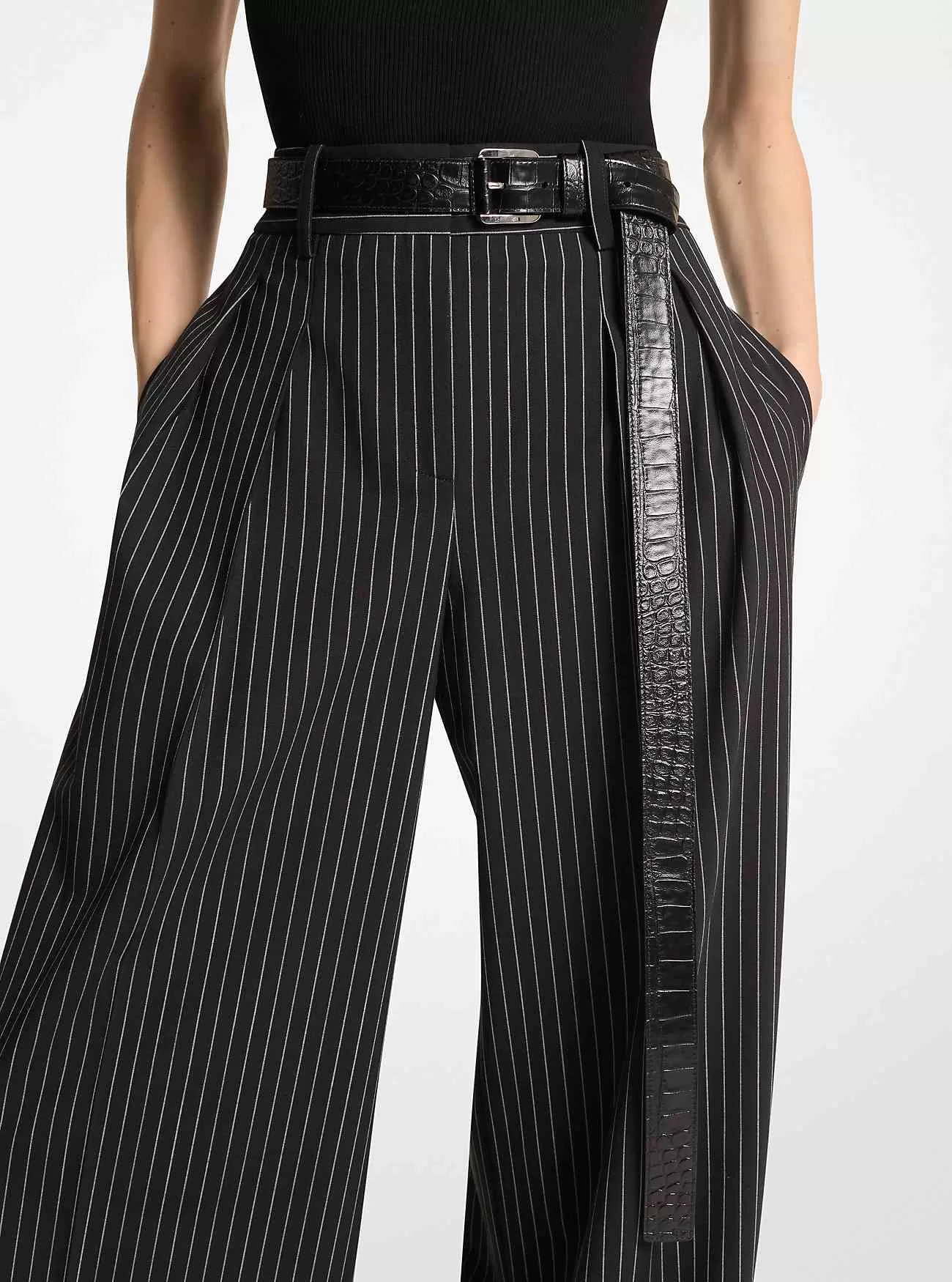 Cintura Jodi in pelle goffrata coccodrillo