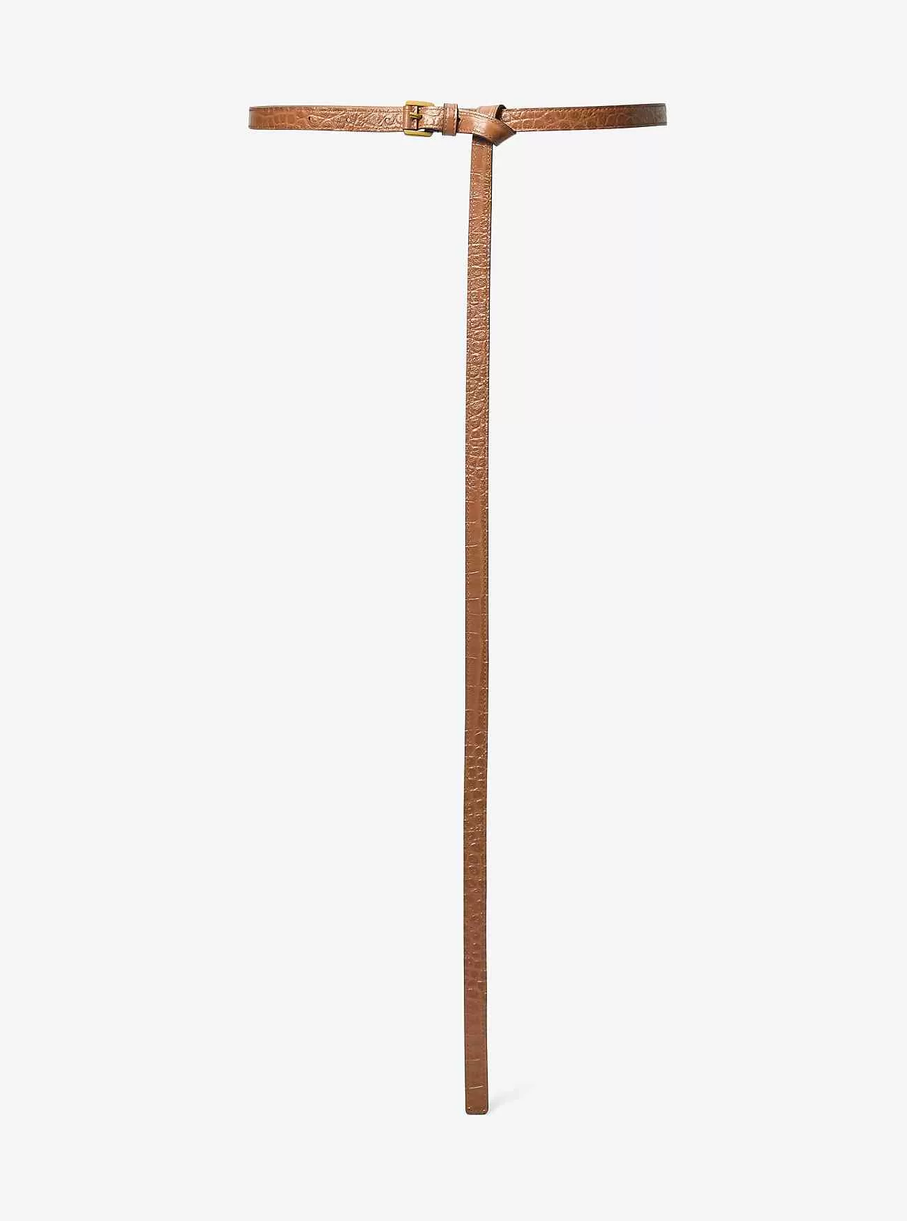 Cintura in pelle goffrata coccodrillo Carolyn