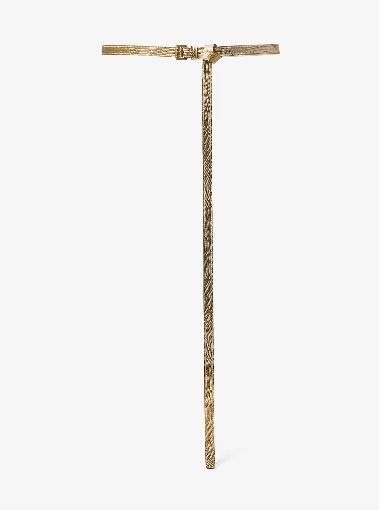 Cintura in pelle goffrata lucertola metallizzata Carolyn