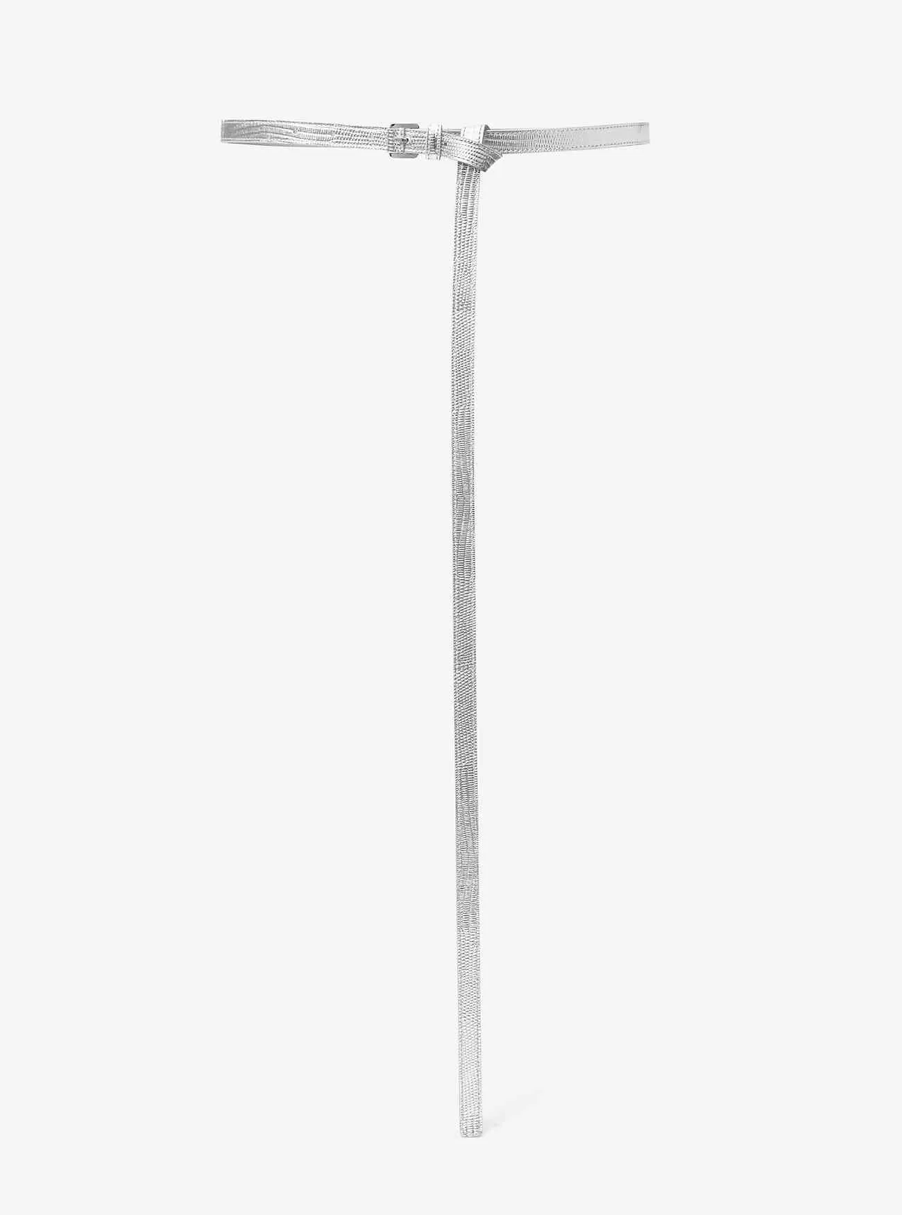 Cintura in pelle goffrata lucertola metallizzata Carolyn